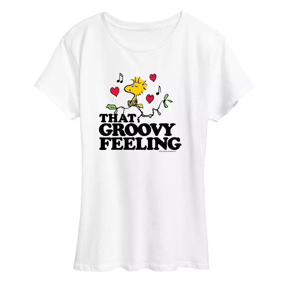 Womens Peanuts Woodstock Groovy Feeling Graphic Tee Product Image