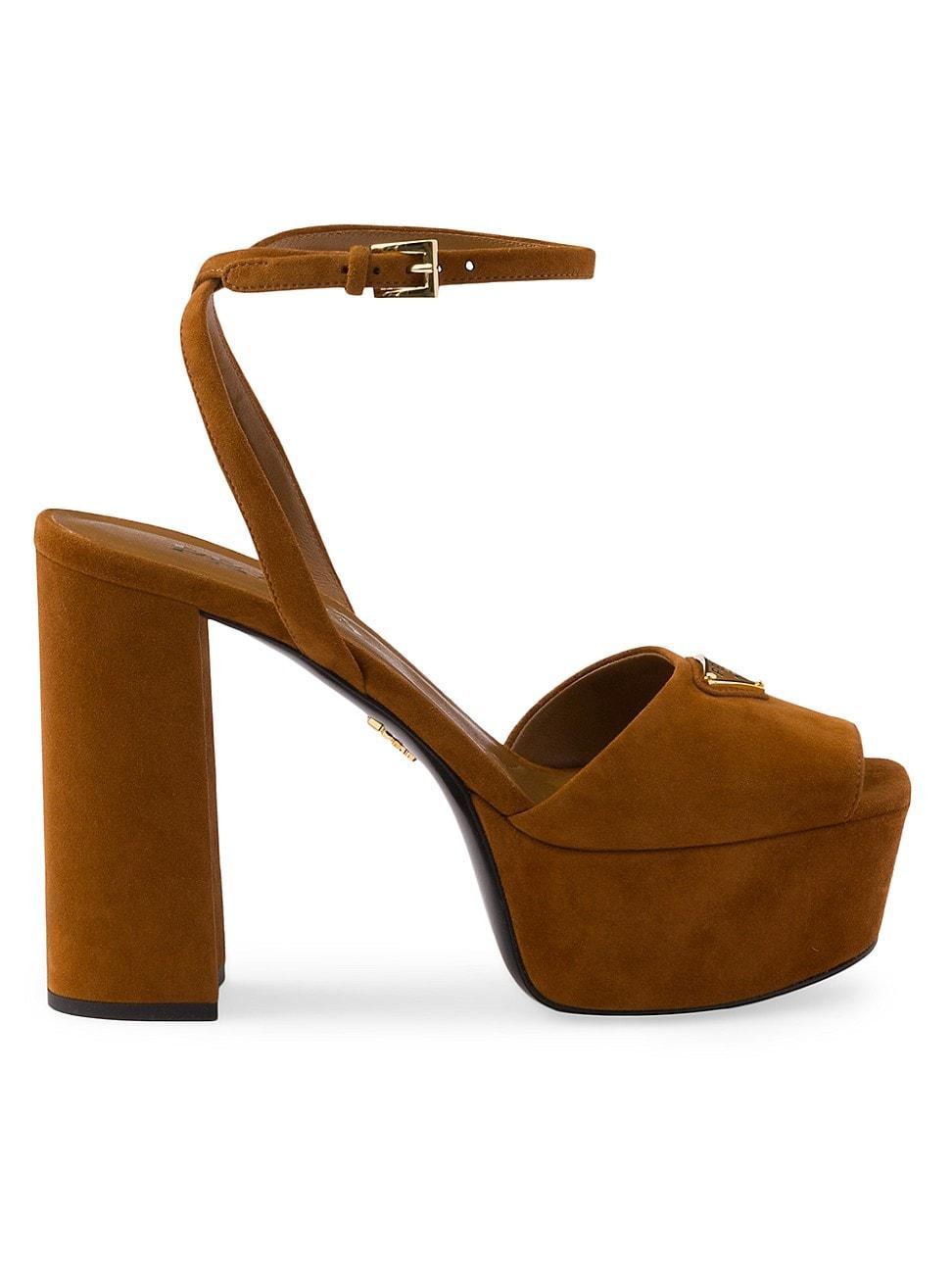 Prada Womens Suede Platform Sandals Product Image