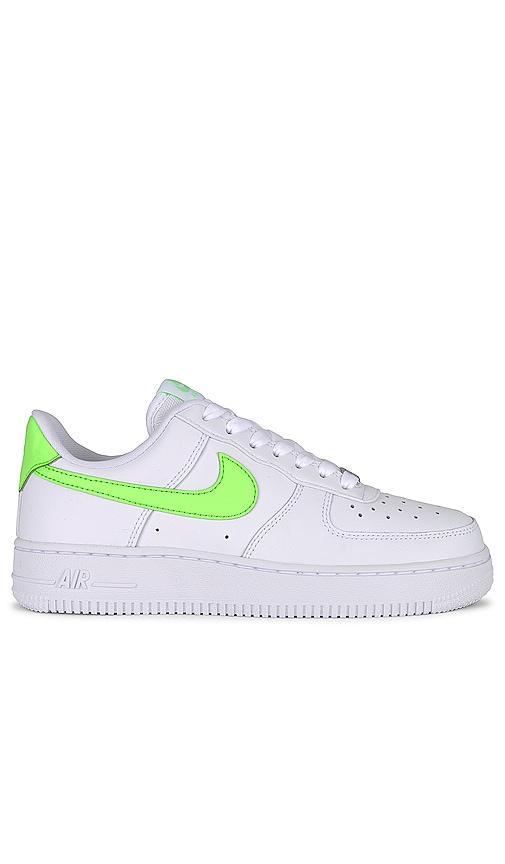 Nike Womens Air Force 1 07 LE Low - Shoes White/Lime Blast Product Image