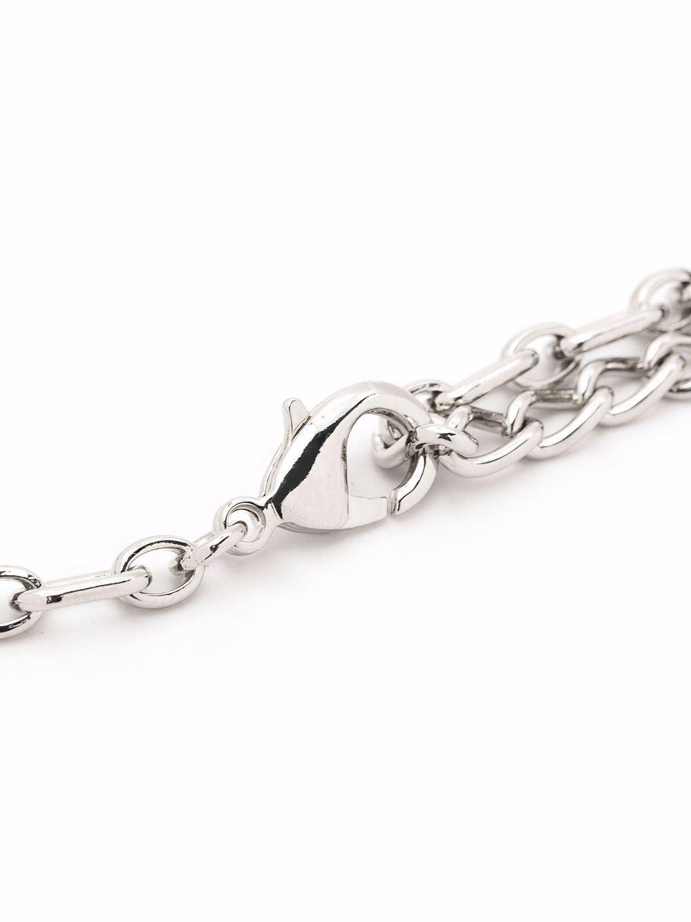 DOLCE & GABBANA Logo-plaque Chain-link Bracelet In White Product Image