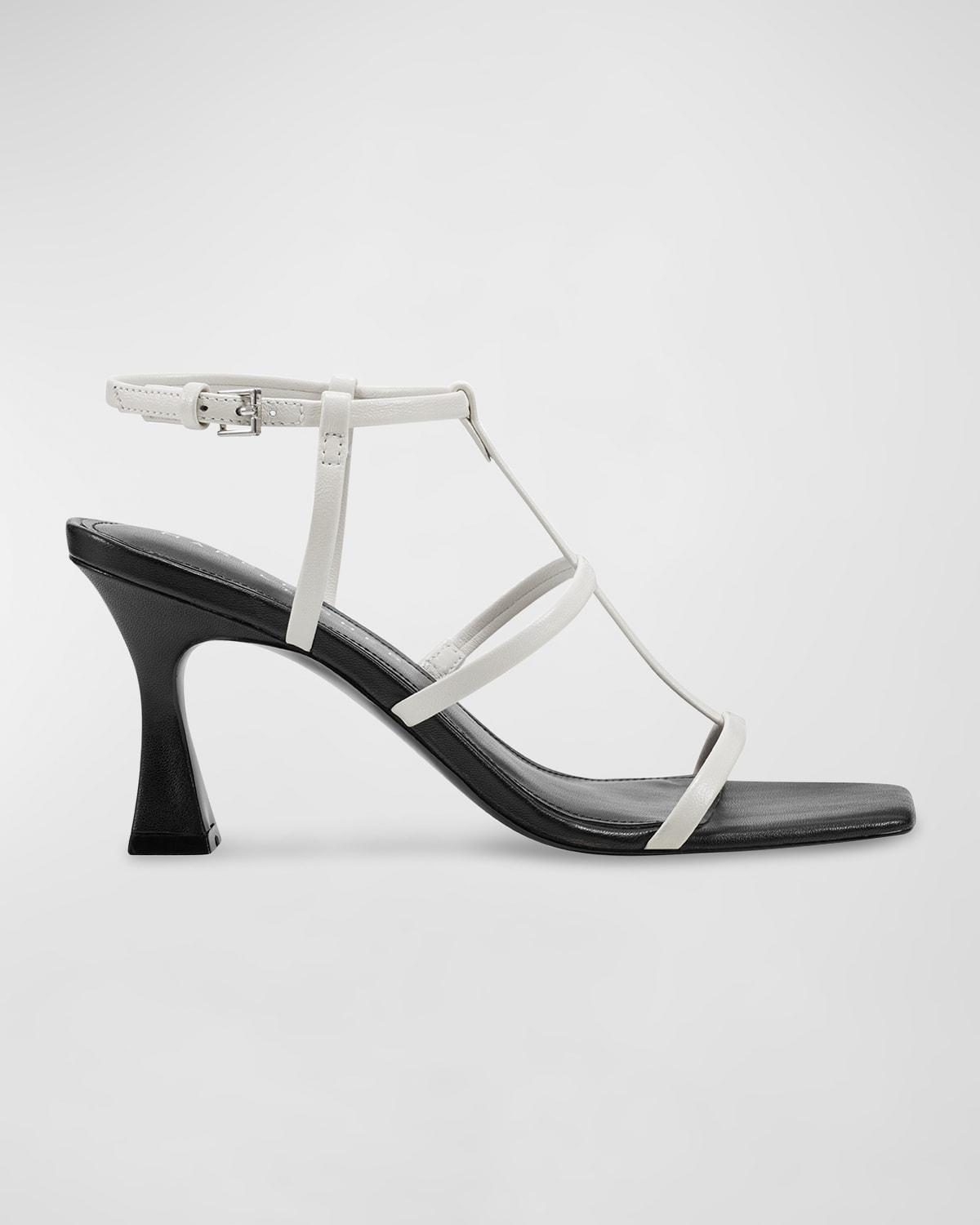 Leather T-Strap Slingback Sandals Product Image