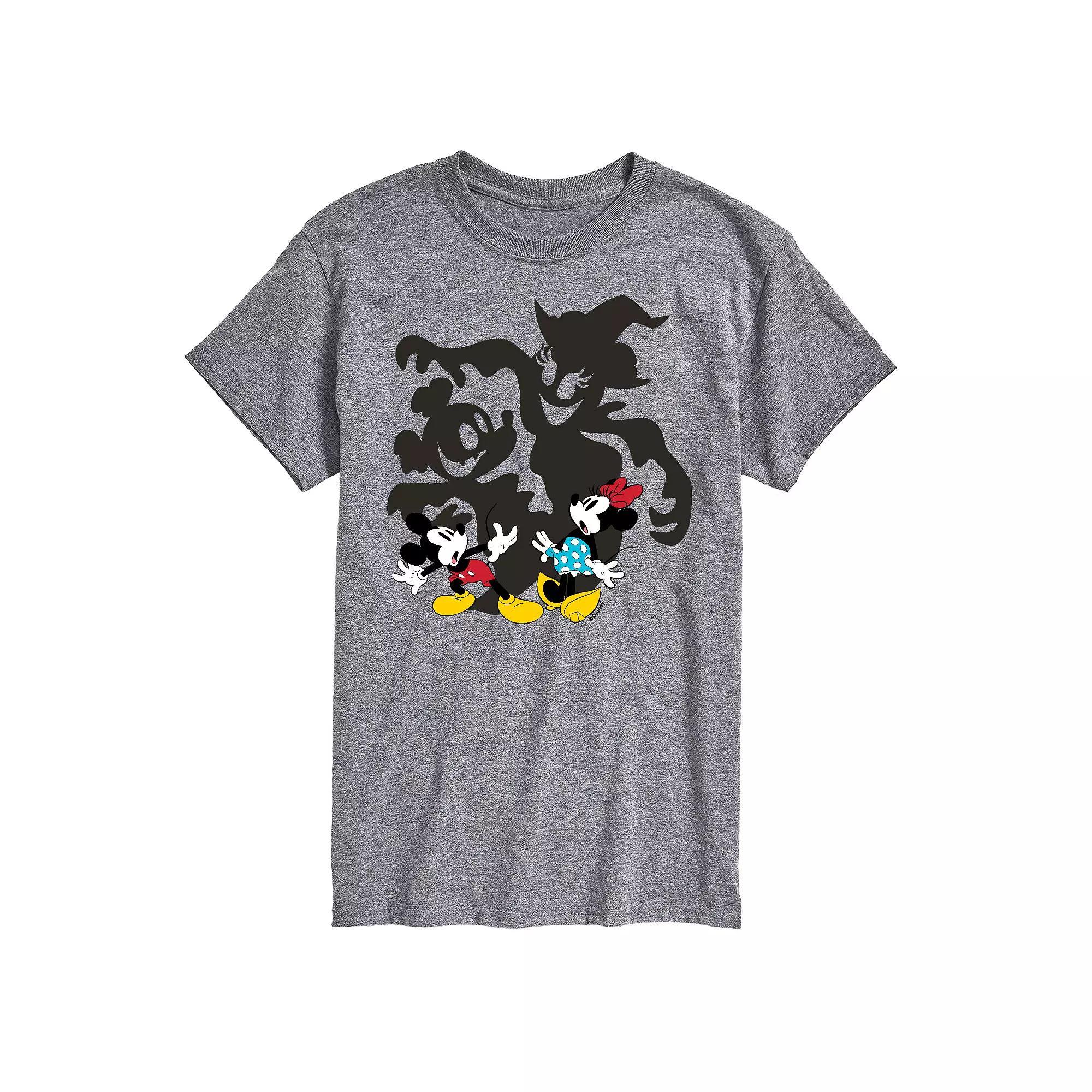 Disneys Mickey Mouse & Friends Big & Tall Mickey Minnie Scared Shadows Graphic Tee, Mens Product Image