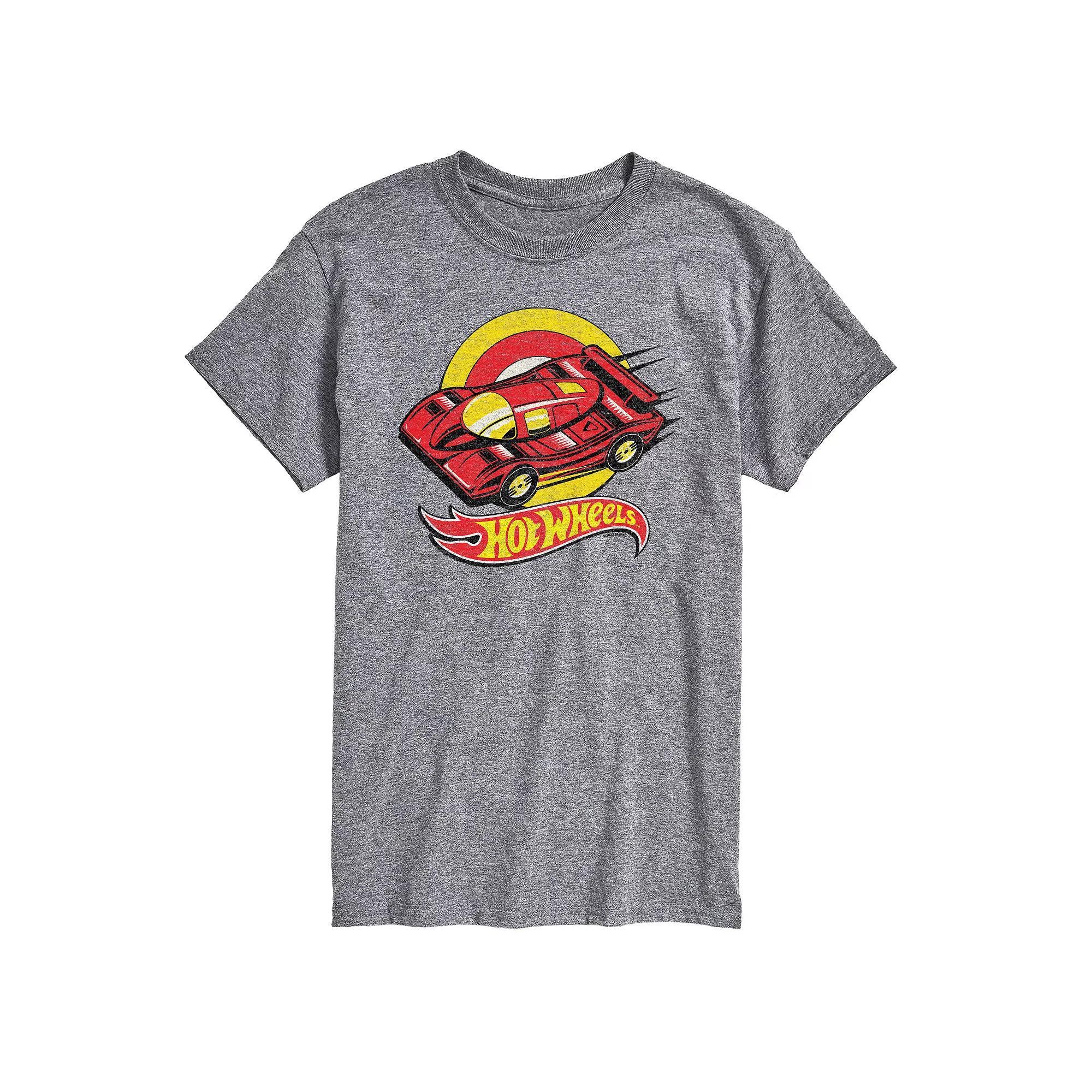 Mens Hot Wheels Retro Racer Graphic Tee Grey Gray Product Image