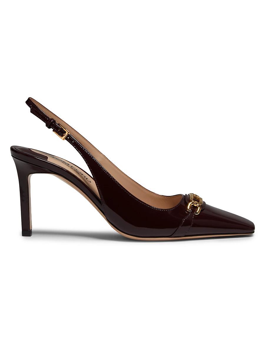Womens 85MM Patent Leather Slingback Pumps Product Image