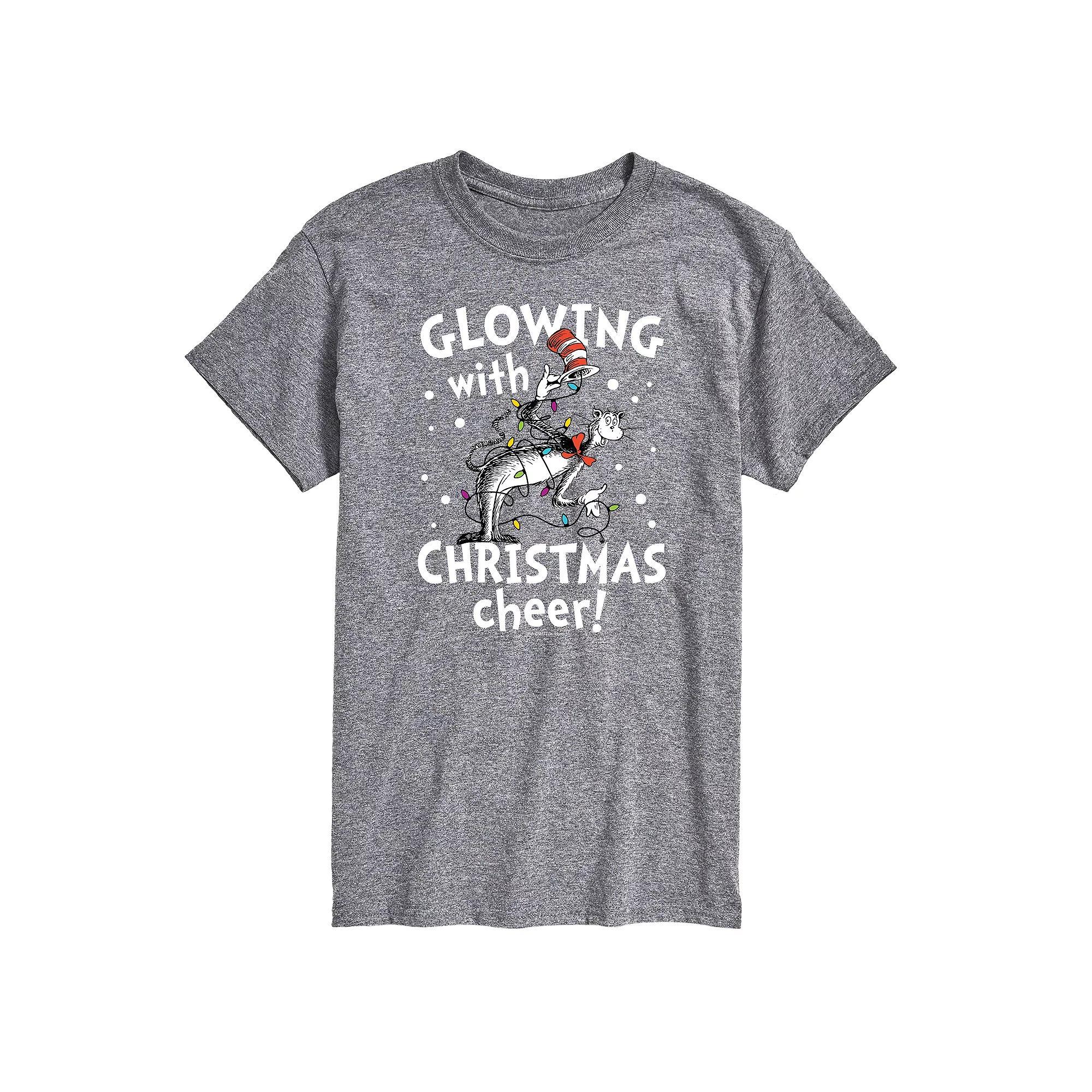 Men's Dr. Seuss Glowing With Christmas Cheer Tee, Size: Medium, Gray Product Image