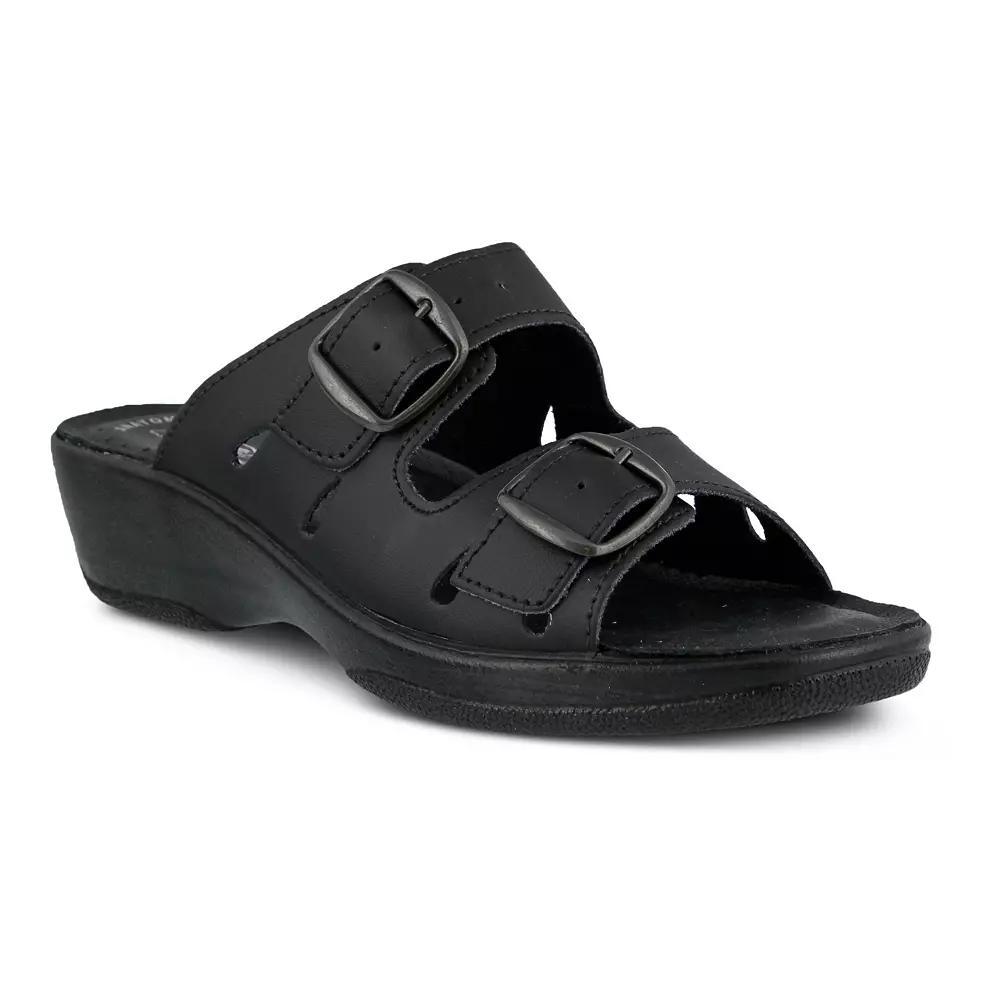 Flexus by Spring Step Decca Women's Slide Sandals, Size: 36, Black Leather Product Image