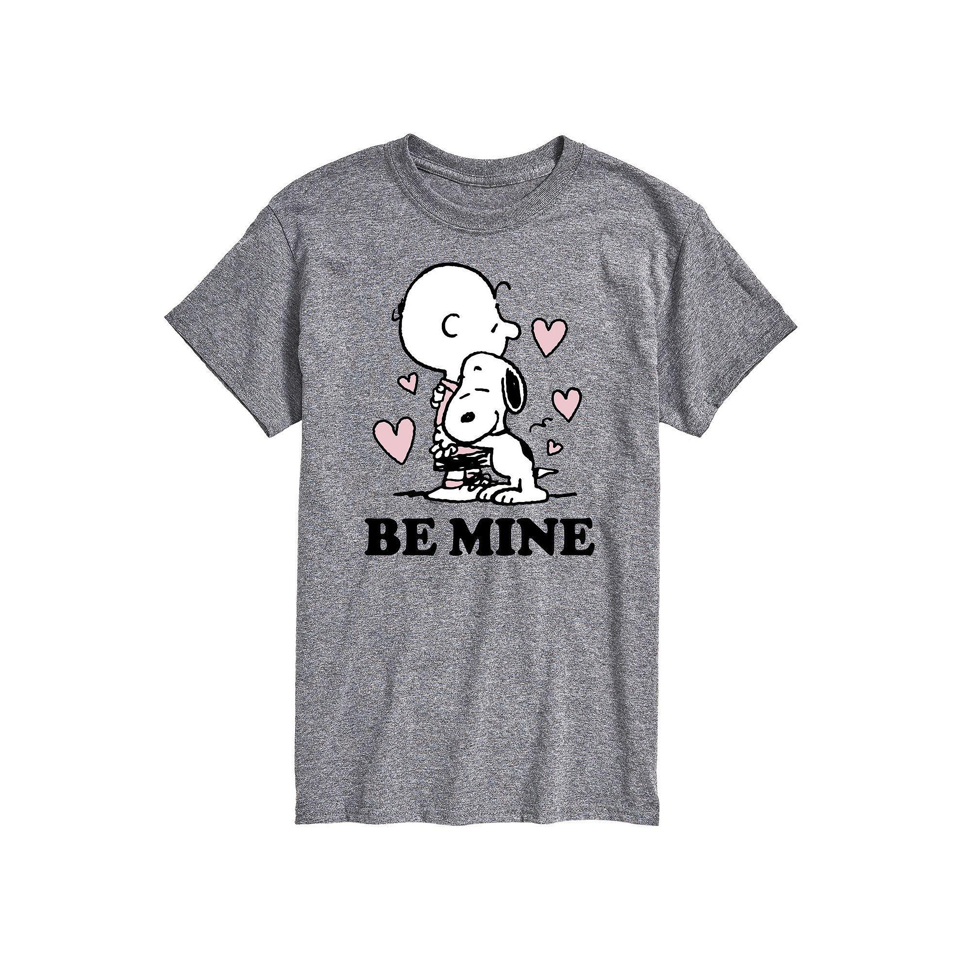 Men's Peanuts Be' Mine Tee, Size: Large, Gray Product Image