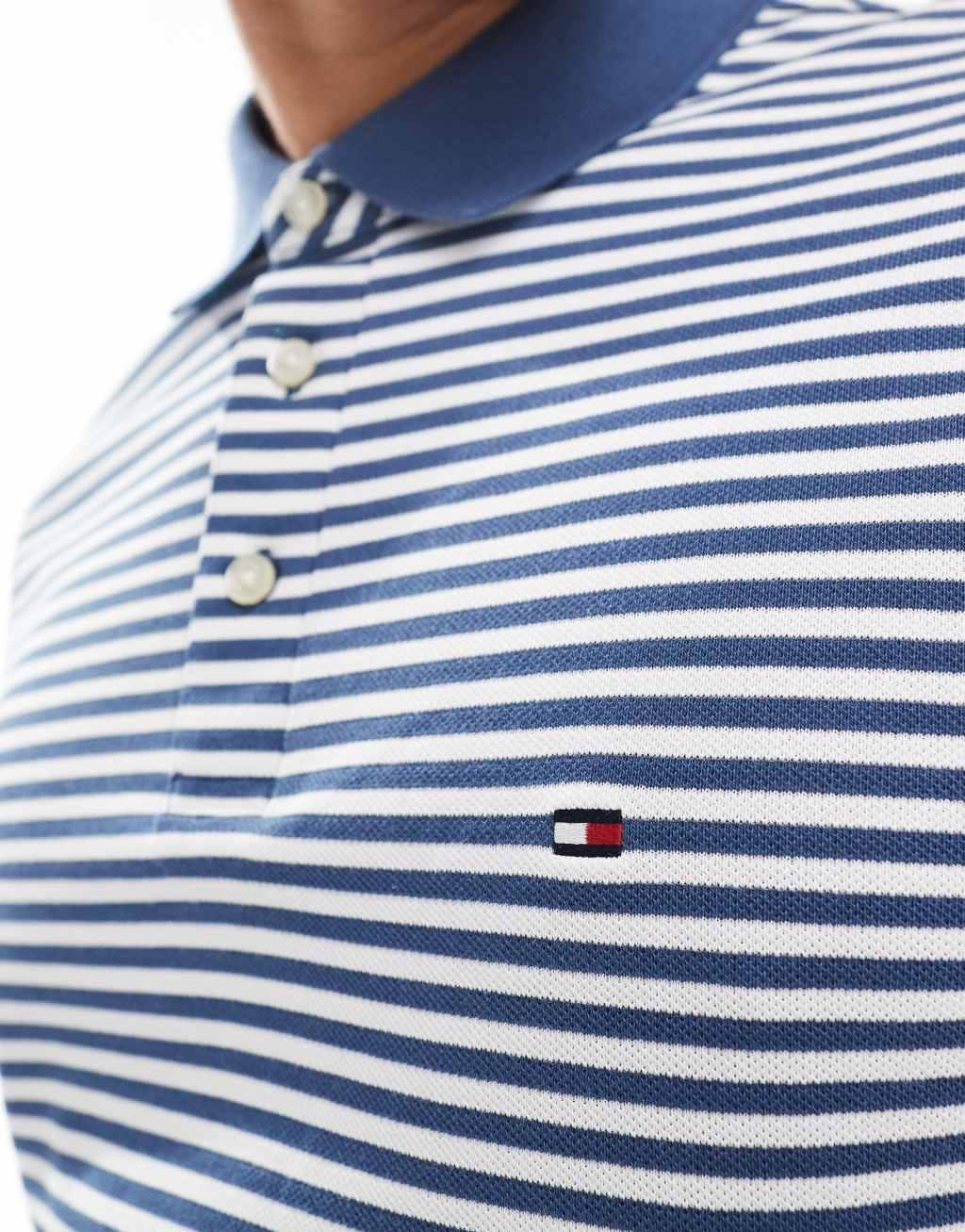 Tommy Hilfiger 1985 slim polo shirt in mid blue Product Image