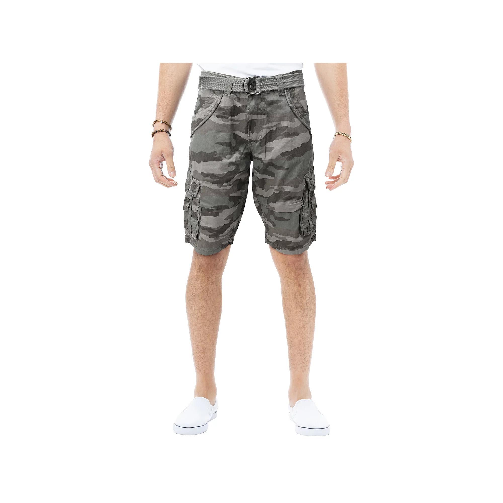 Men's Xray Belted Double-Pocket Bermuda Cargo, Size: 42, Grey Product Image