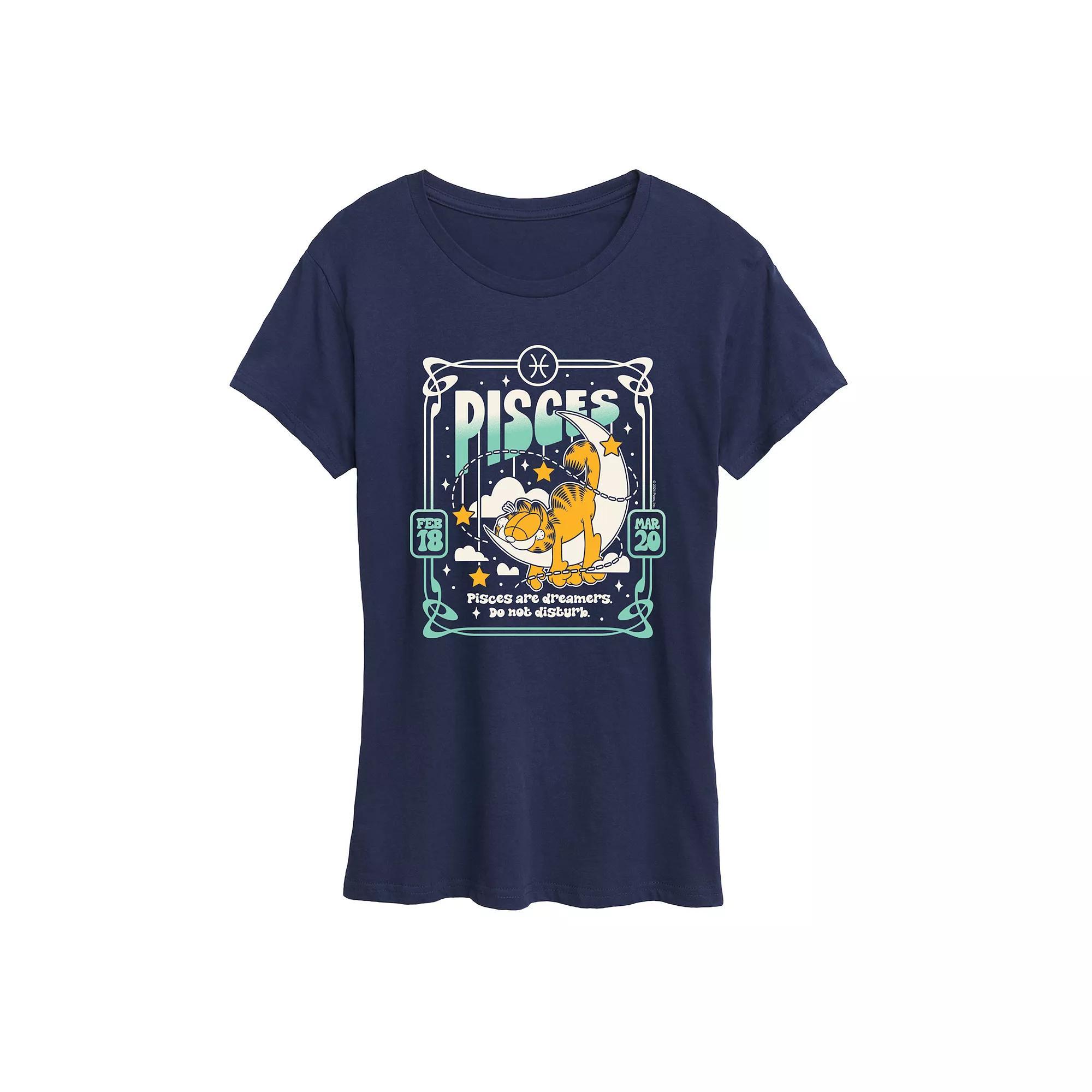 Women's Garfield Pisces Graphic Tee, Size: Small, Blue Product Image