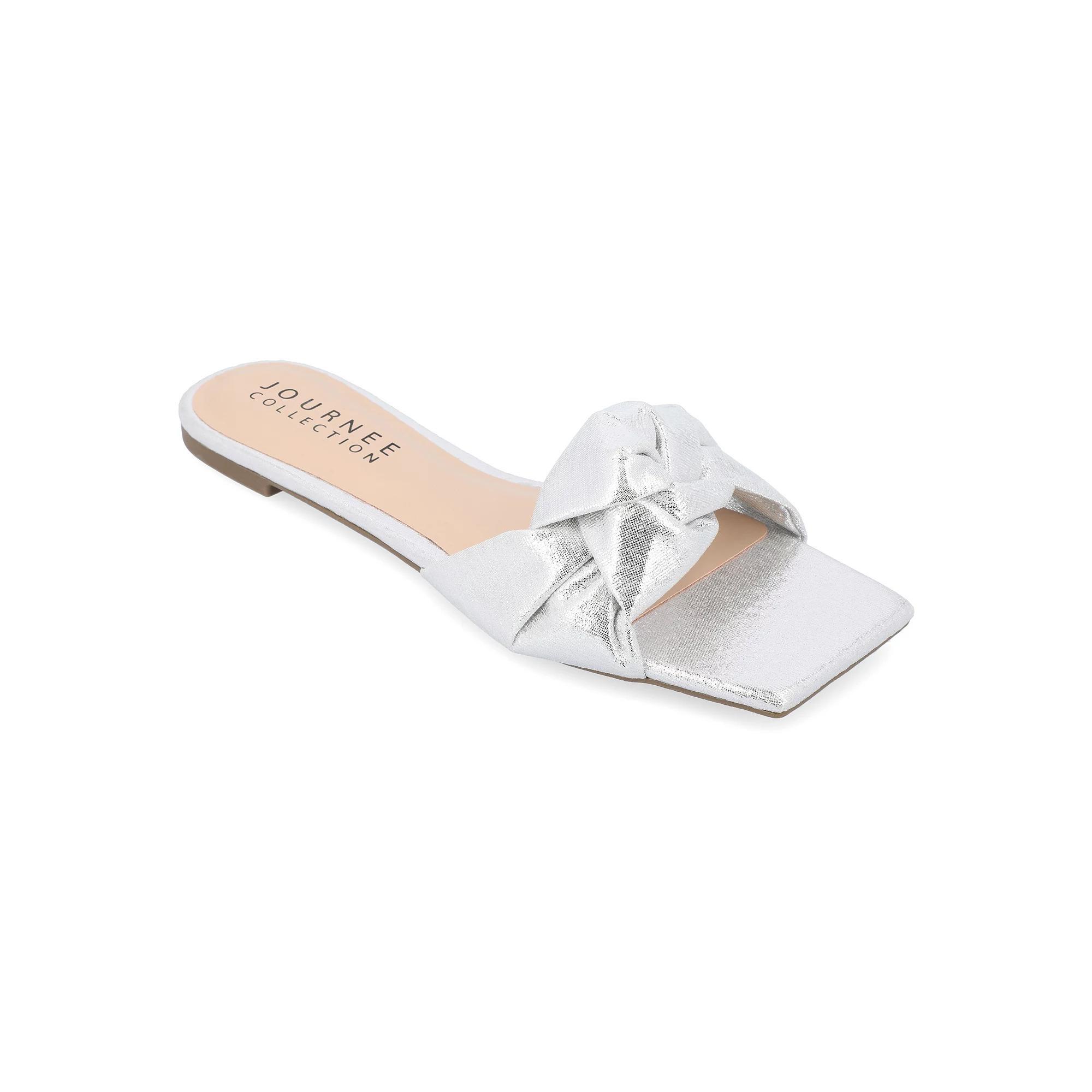 Journee Dianah Tru Comfort Foam™ Women's Slide Sandals, Size: 6.5, Silver Product Image