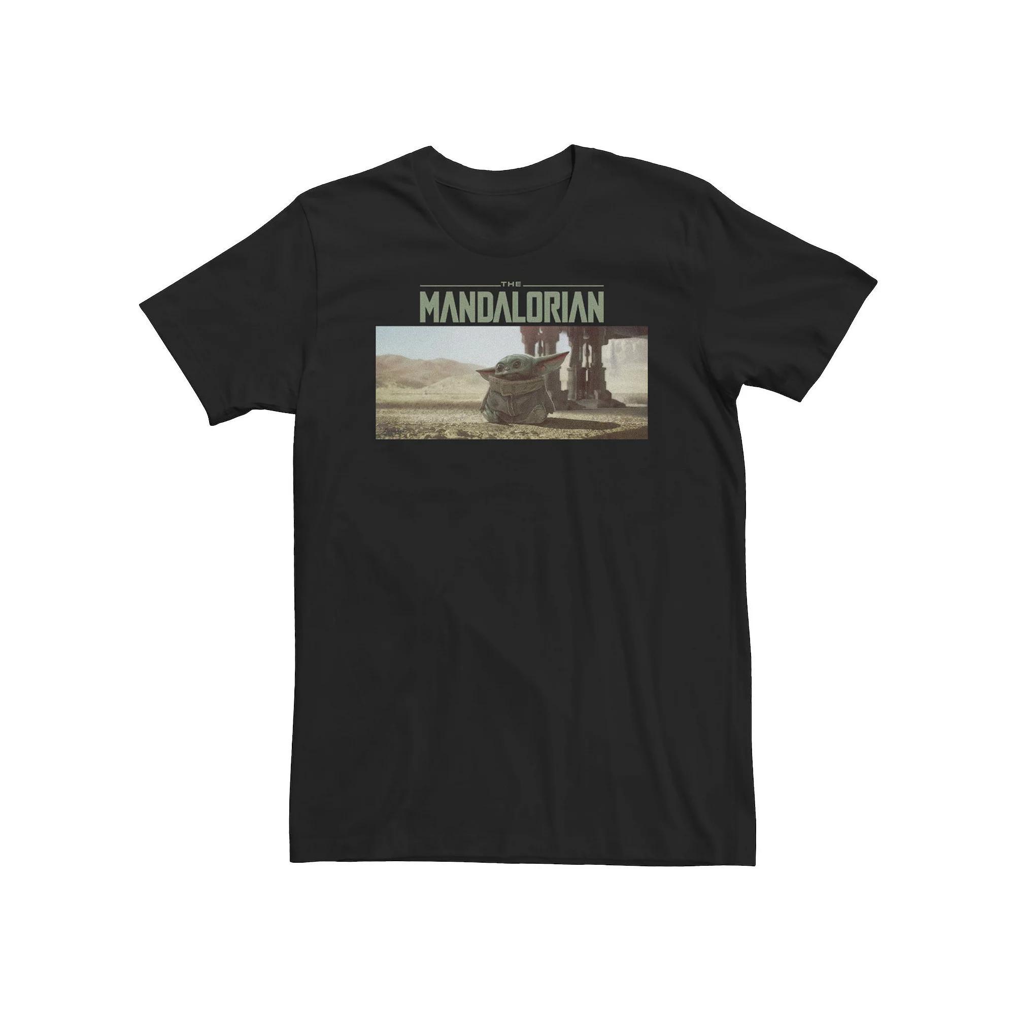 Big & Tall Star Wars The Mandalorian The Child Logo Panel Tee, Men's, Size: 3XL, Black Product Image