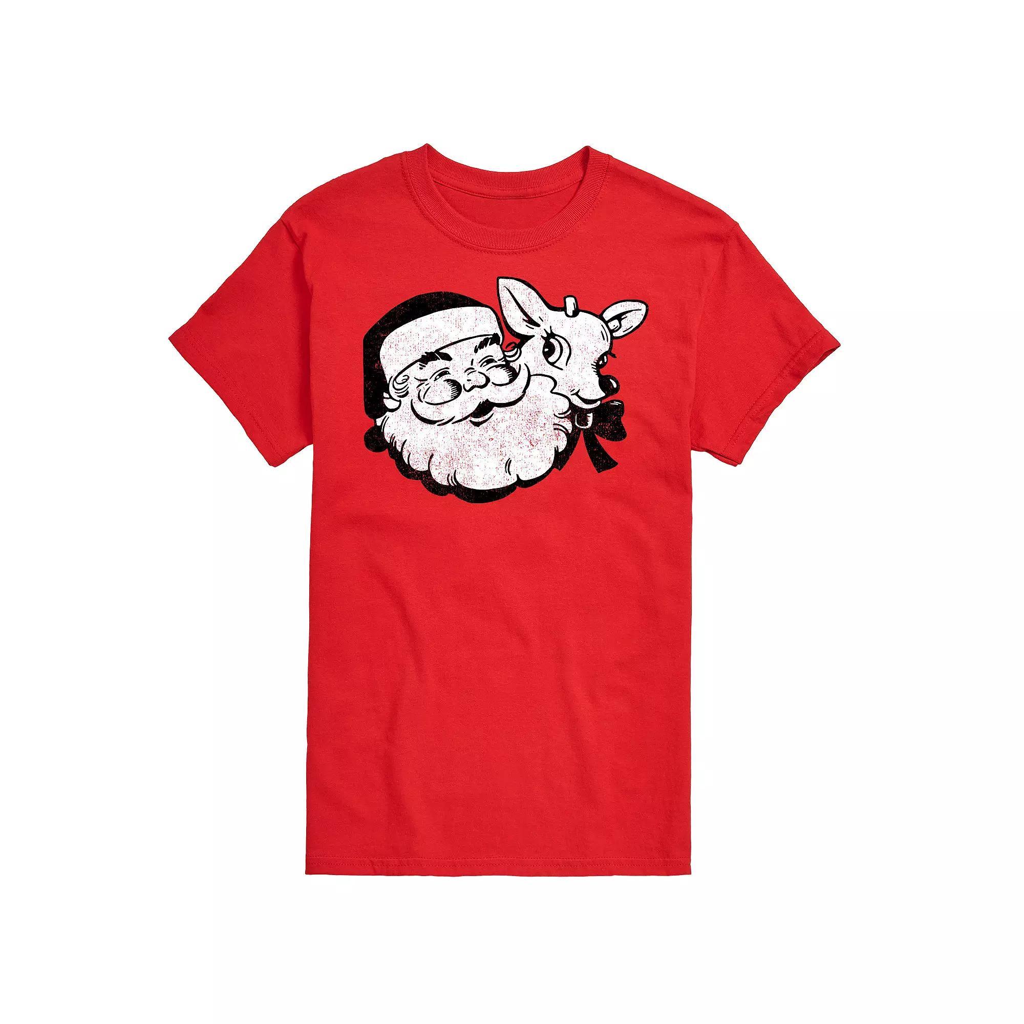 Mens Santa & Reindeer Graphic Tee Product Image