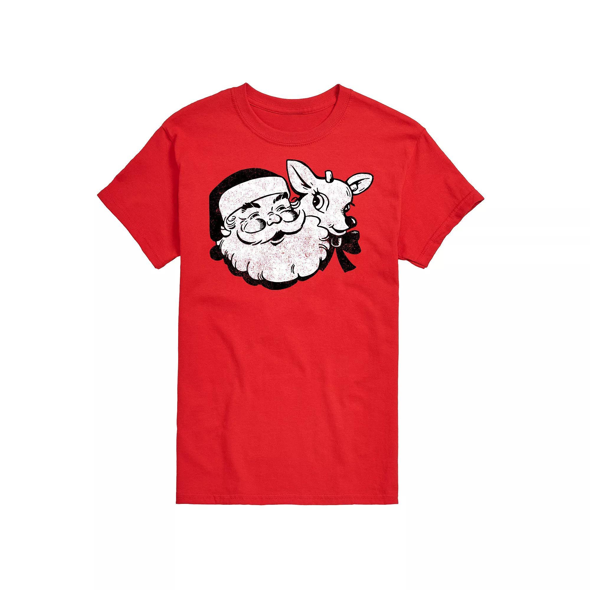 Mens Santa & Reindeer Graphic Tee Product Image