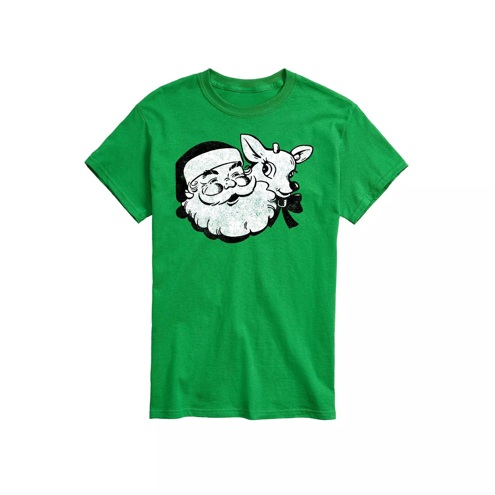 Mens Santa & Reindeer Graphic Tee Product Image