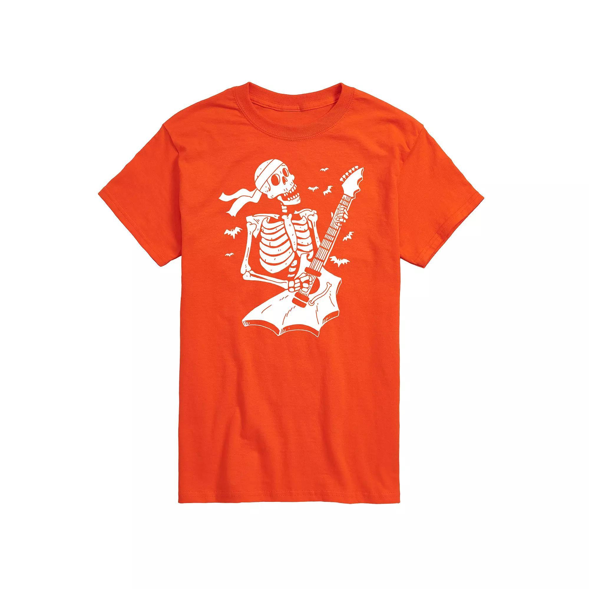 Big & Tall Skeleton Guitar Graphic Tee, Men's, Size: Large Tall, Black Product Image