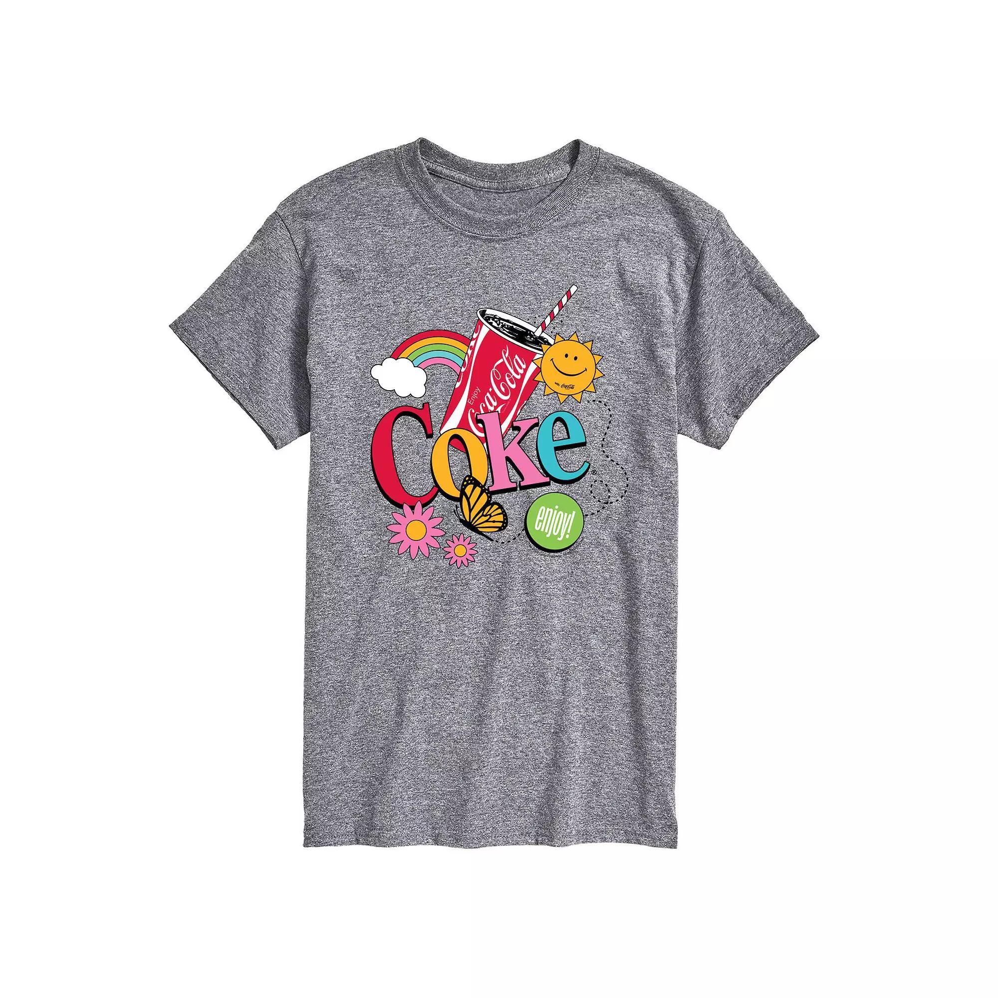 Mens Coke Colorful Collage Graphic Tee Ivory Product Image