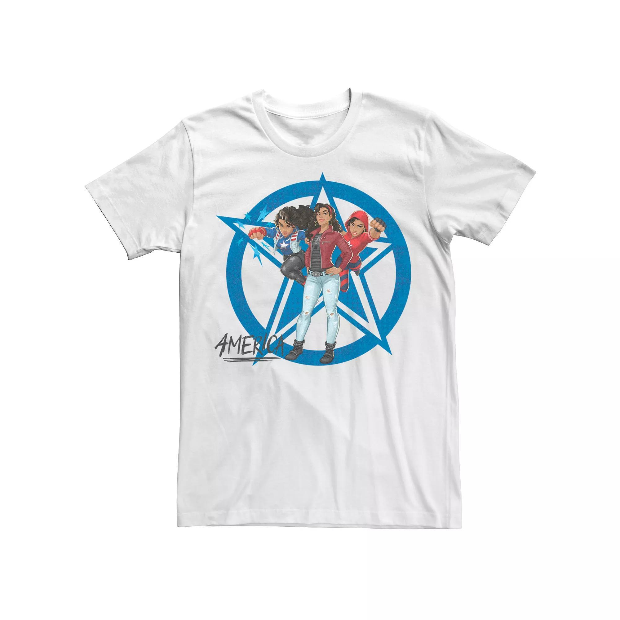 Men's Marvel Rising Secret Warriors Miss America Symbol Collage Graphic Tee, Size: Large, White Product Image