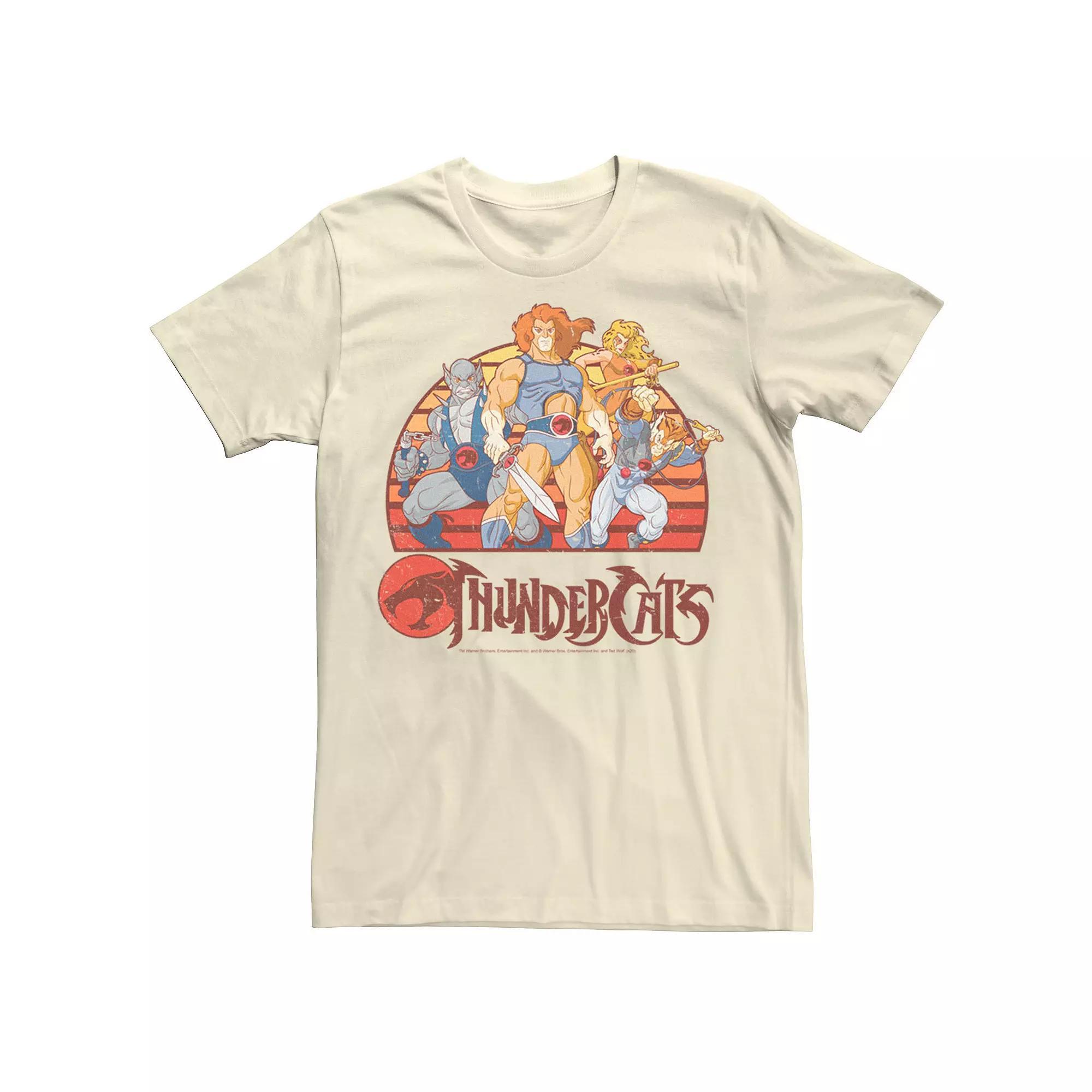 Men's ThunderCats Group Retro Sunset Tee, Size: Medium, Natural Product Image