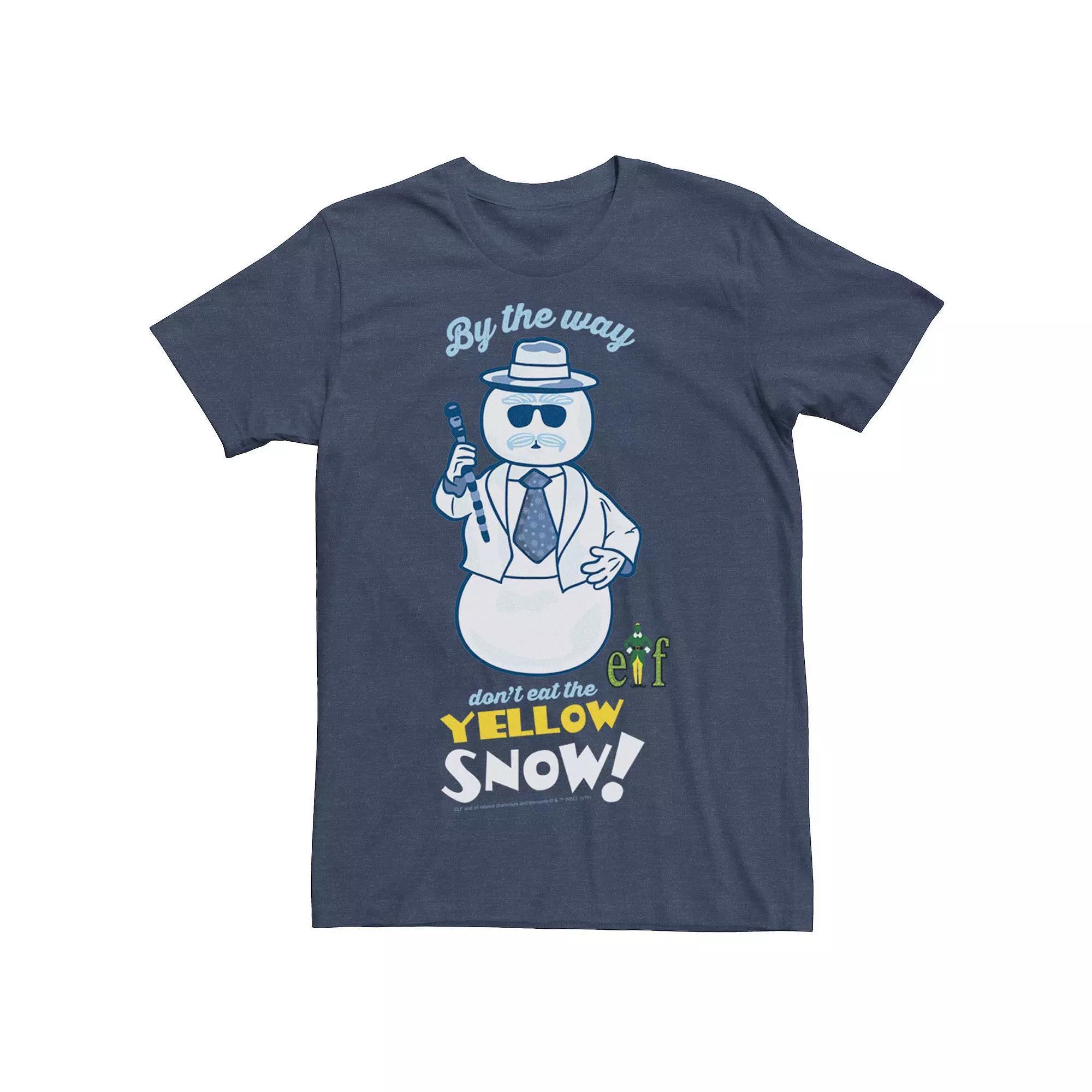 Men's Elf Snowman By The Way Text Quote Tee, Size: Small, Navy Grey Product Image