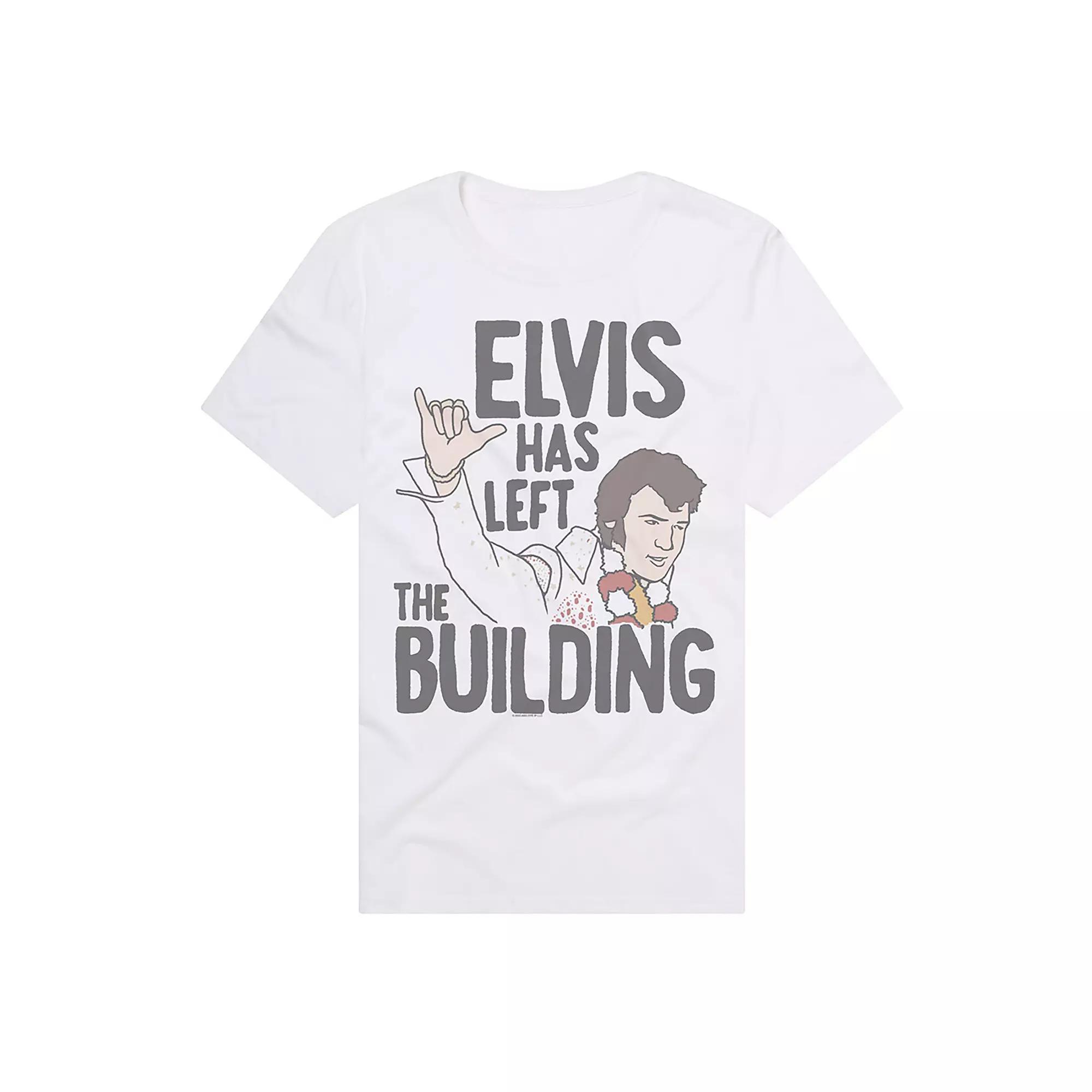 Men's Elvis Has Left the Building Graphic Tee, Size: XXL, White Product Image