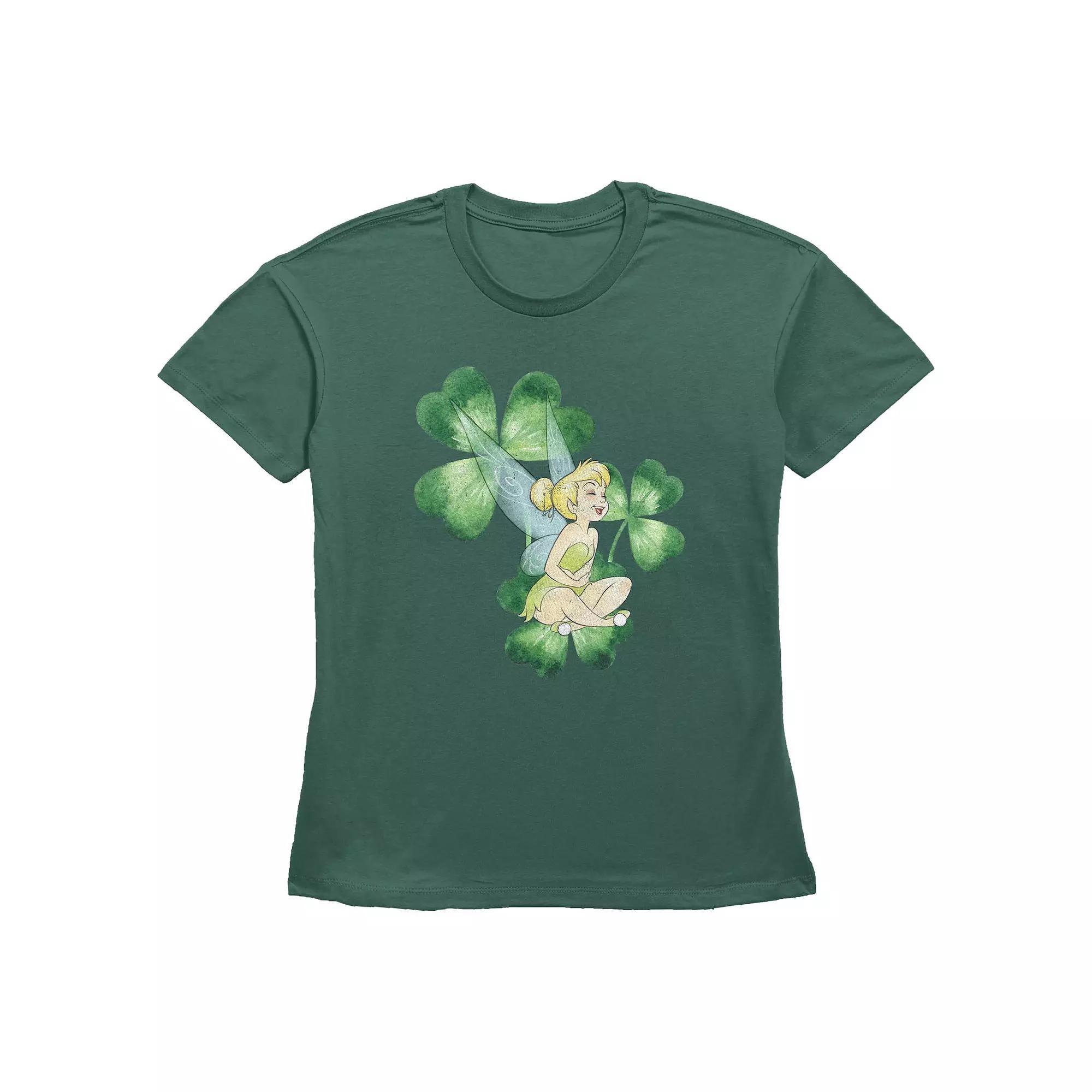 Disney's Tinker Bell Shamrock Women's Graphic Tee, Size: XL, Green Product Image