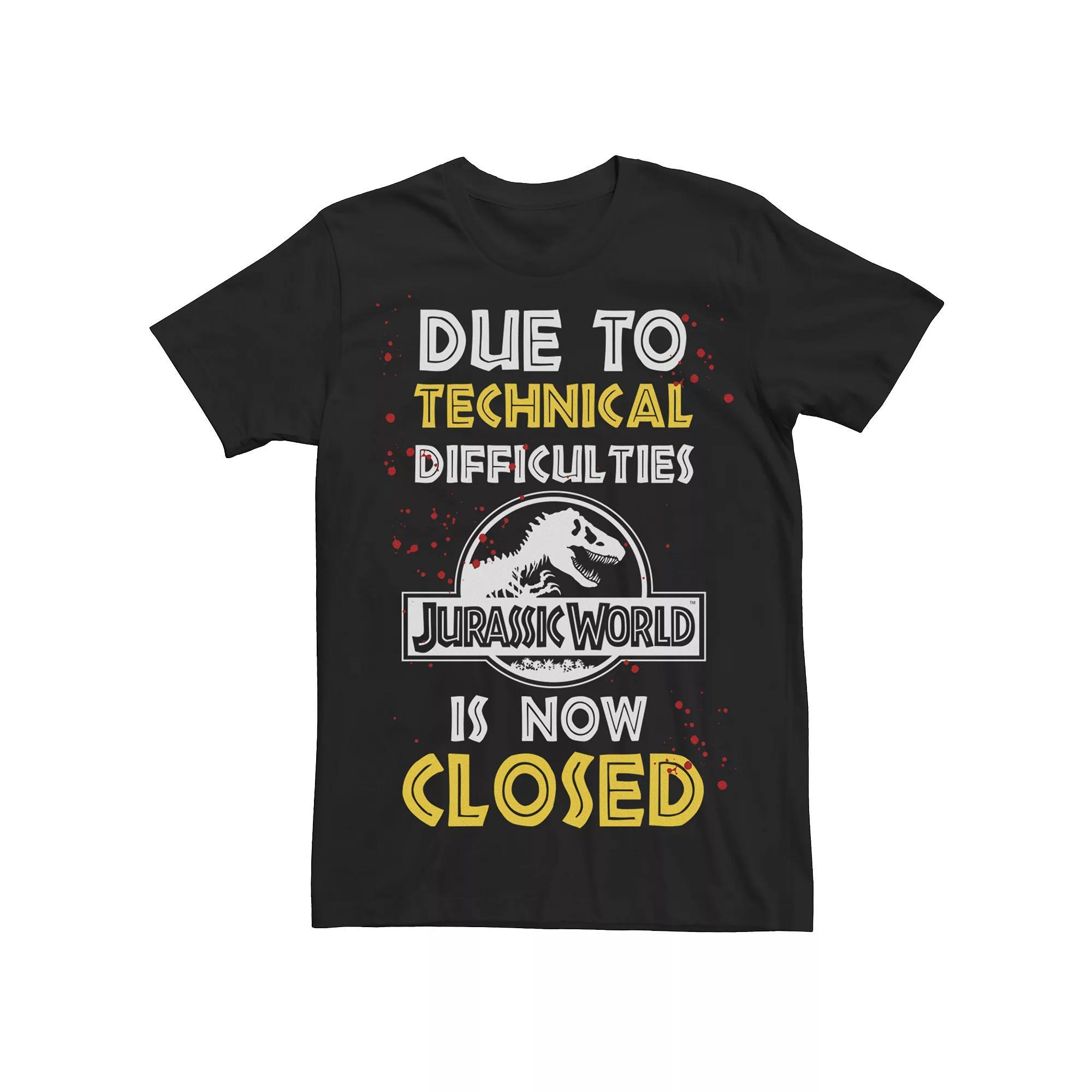 Men's Jurassic World Technical Difficulties Tee, Size: Large, Black Product Image