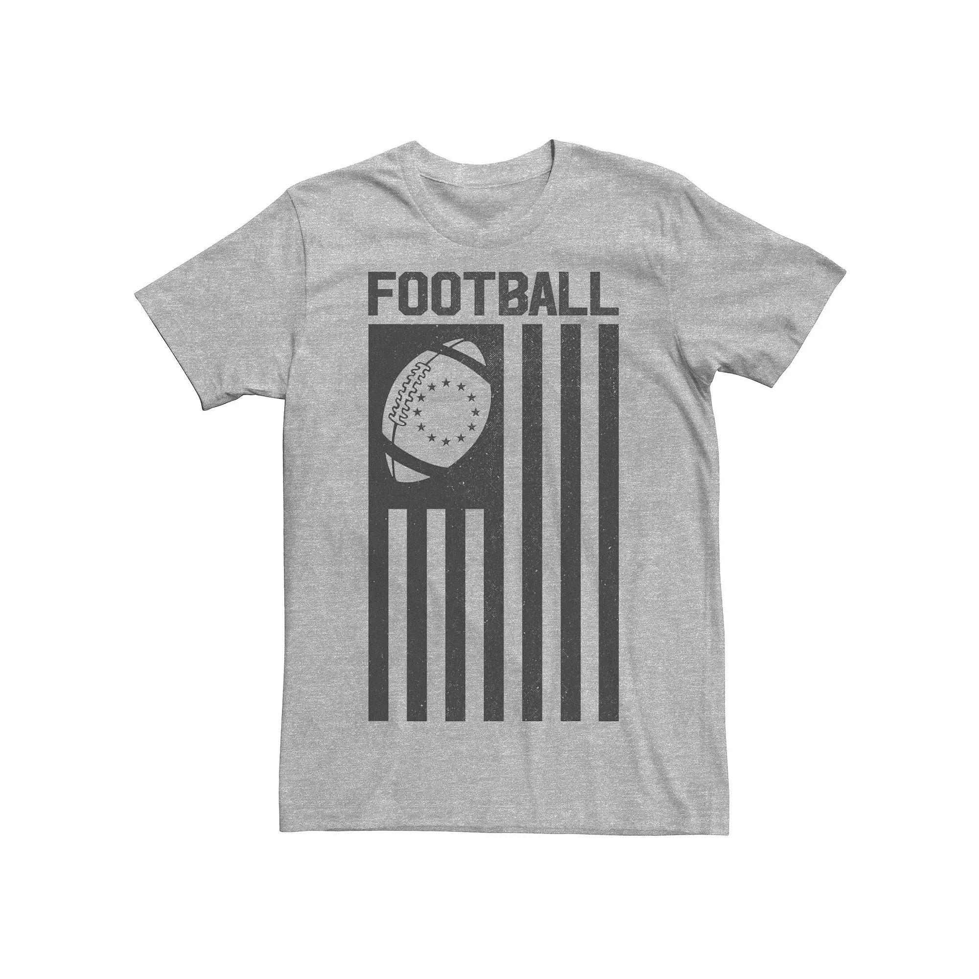 Men's Football Flag Graphic Tee, Size: 3XL, Athletic Grey Product Image