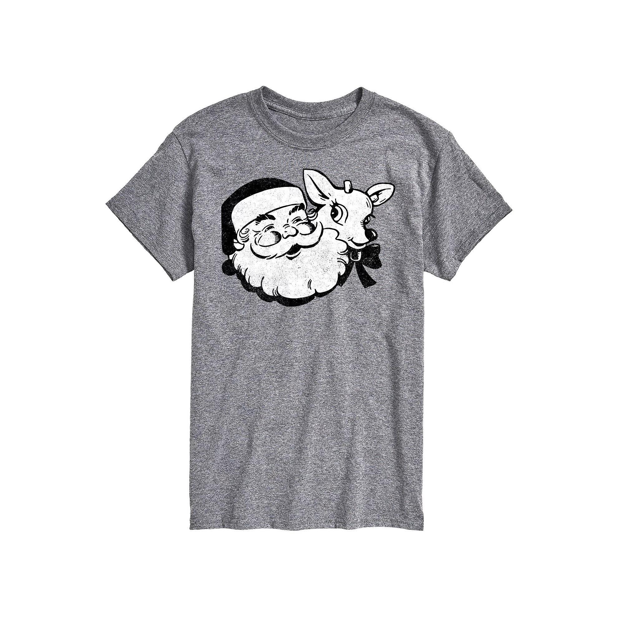 Mens Santa & Reindeer Graphic Tee Product Image