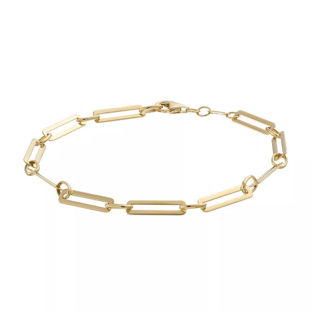 Au Naturale 14k Gold Paper Clip Chain Bracelet, Women's, Size: 7.5" Product Image