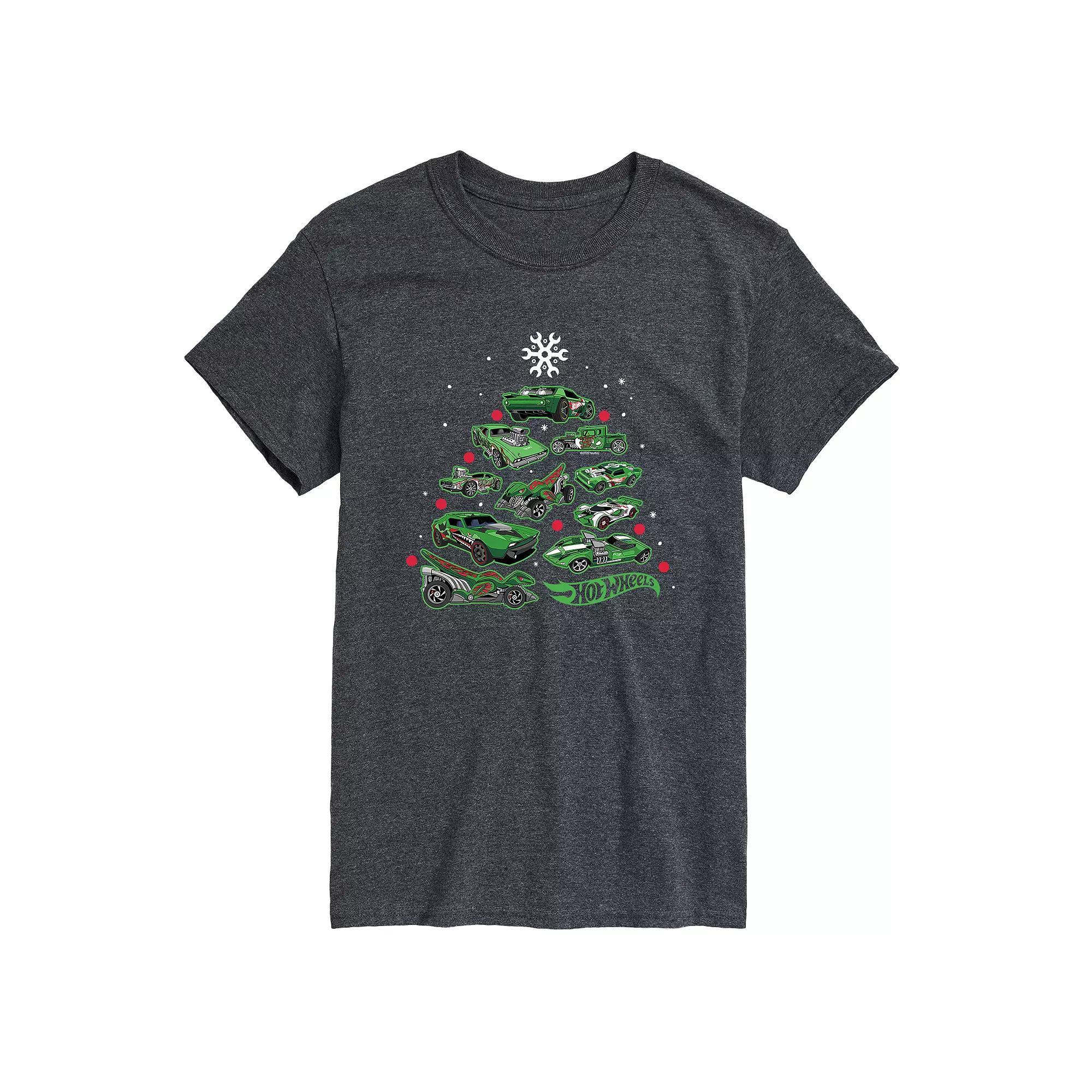 Mens Hot Wheels Car Christmas Tree Tee Product Image