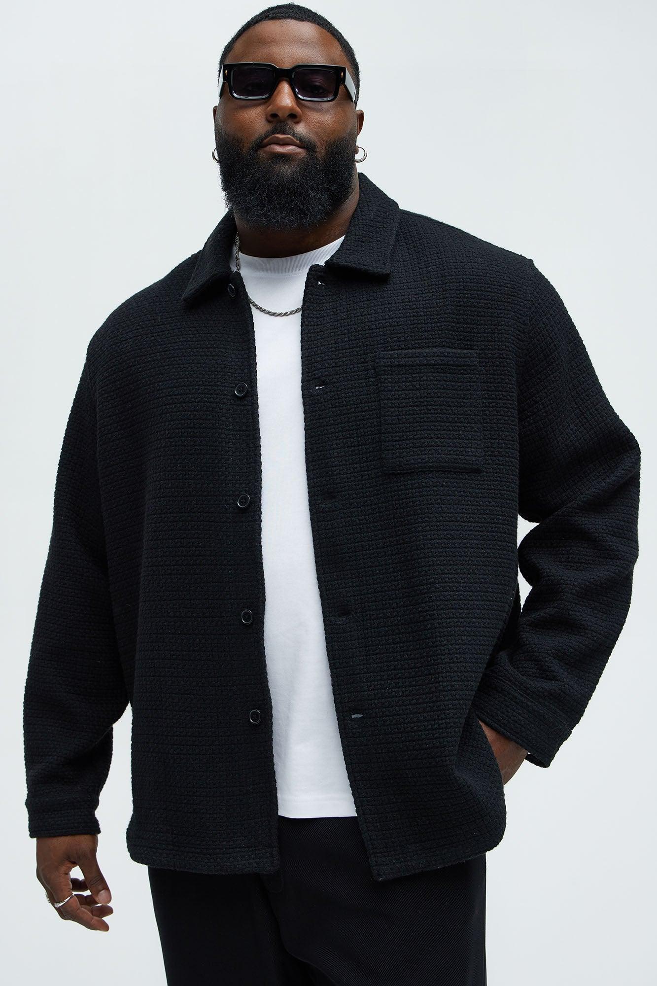 Linden Textured Button Up Shirt - Black Product Image