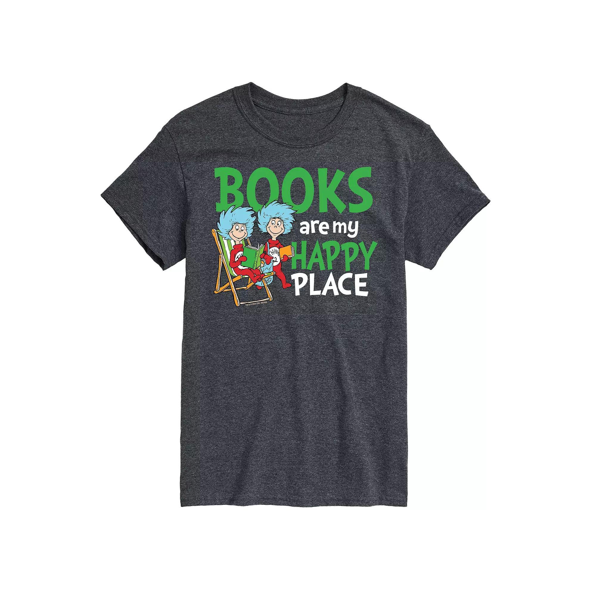 Big & Tall Dr. Seuss Books Are My Happy Place Graphic Tee, Mens Blue Product Image