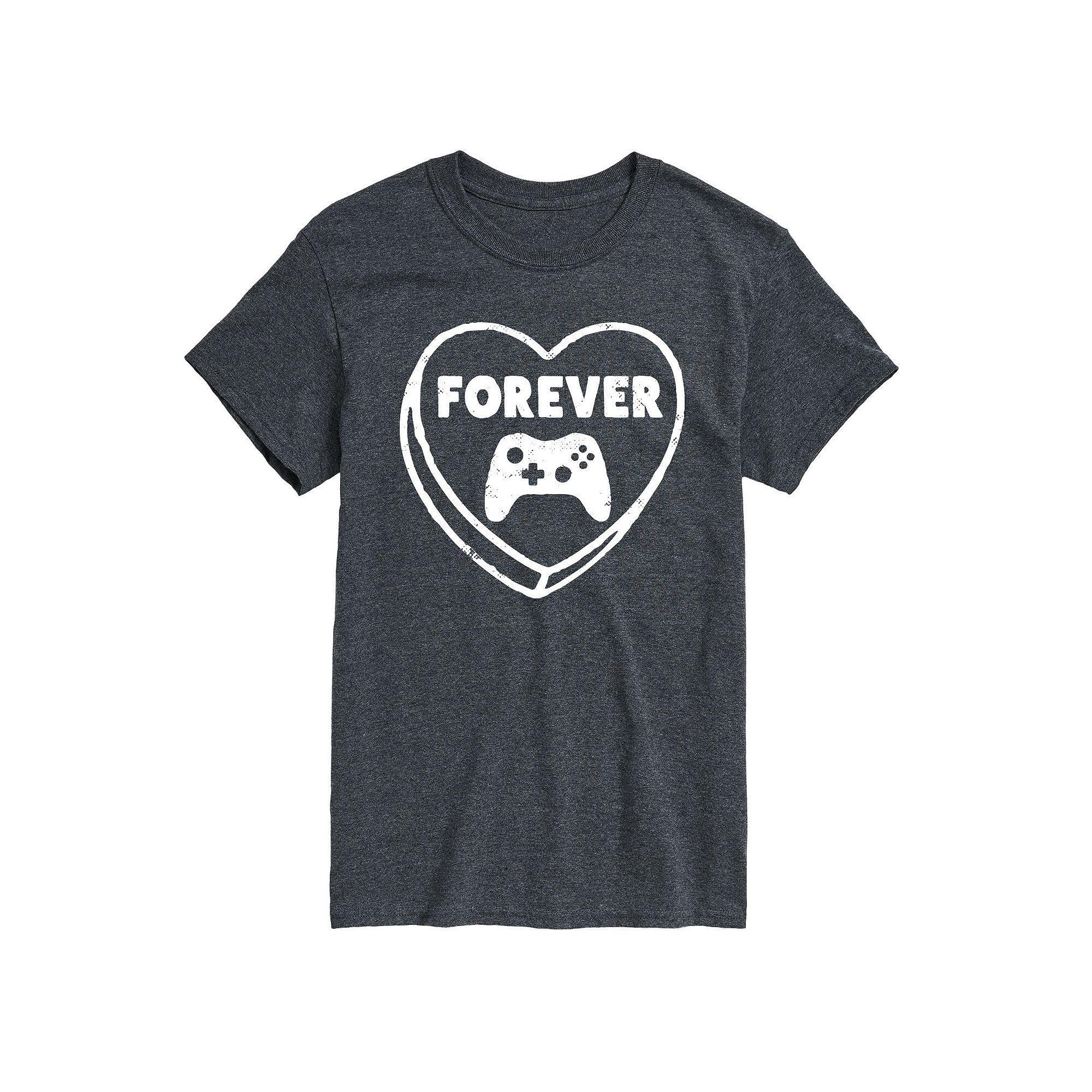 Mens Forever Heart Video Games Graphic Tee Heather Grey Product Image