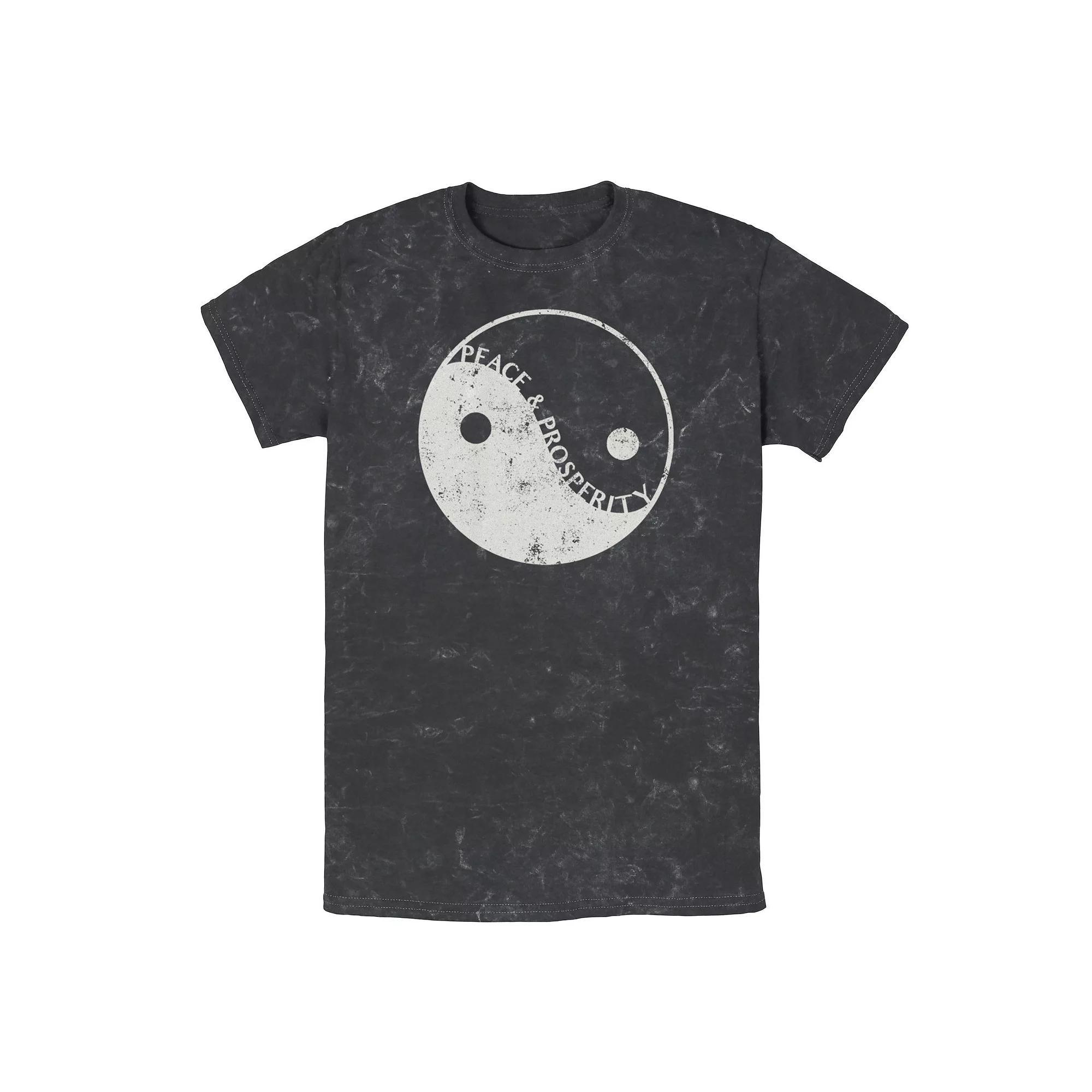 Men's Distressed Yin Yang Logo Tee, Size: Large, Black Product Image