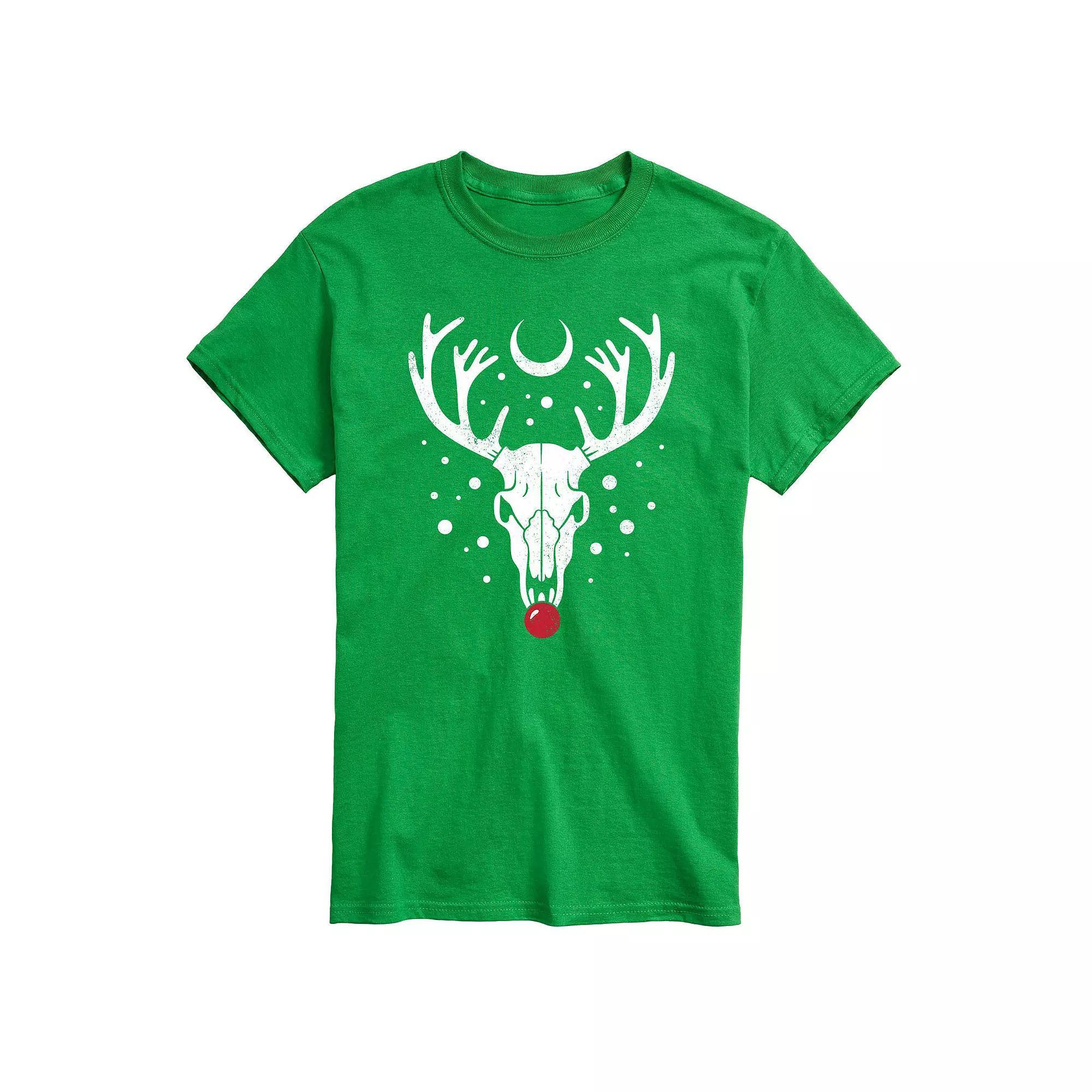 Mens Reindeer Skull Tee Blue Product Image