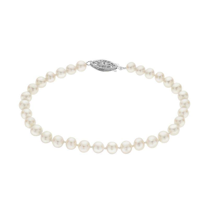 PearLustre by Imperial 5-5.5 mm Freshwater Cultured Pearl Bracelet - 7.5 in., Womens White Product Image