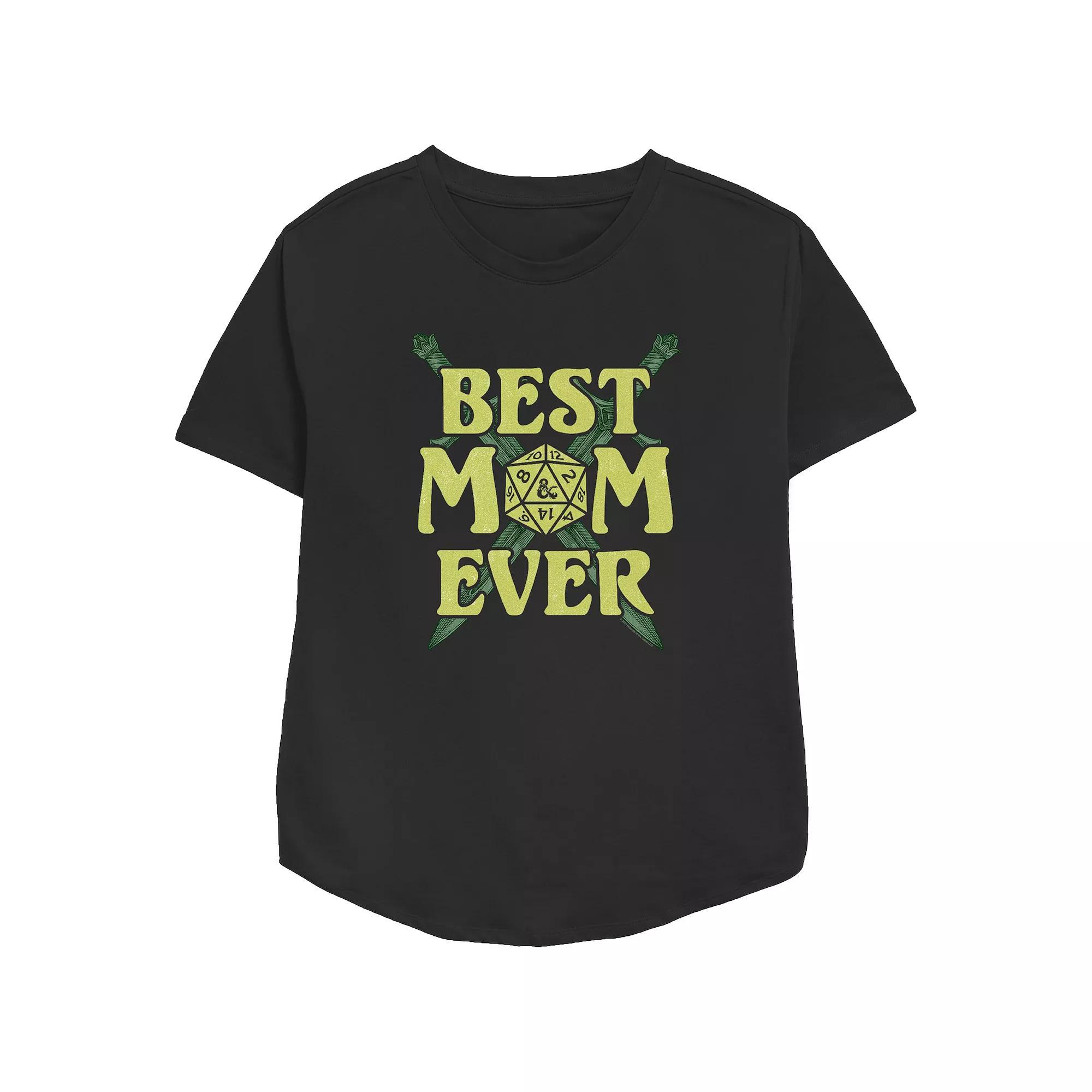Women's Dungeons & Dragons Best Mom Ever Relaxed Fit Graphic Tee, Size: Large, Black Product Image