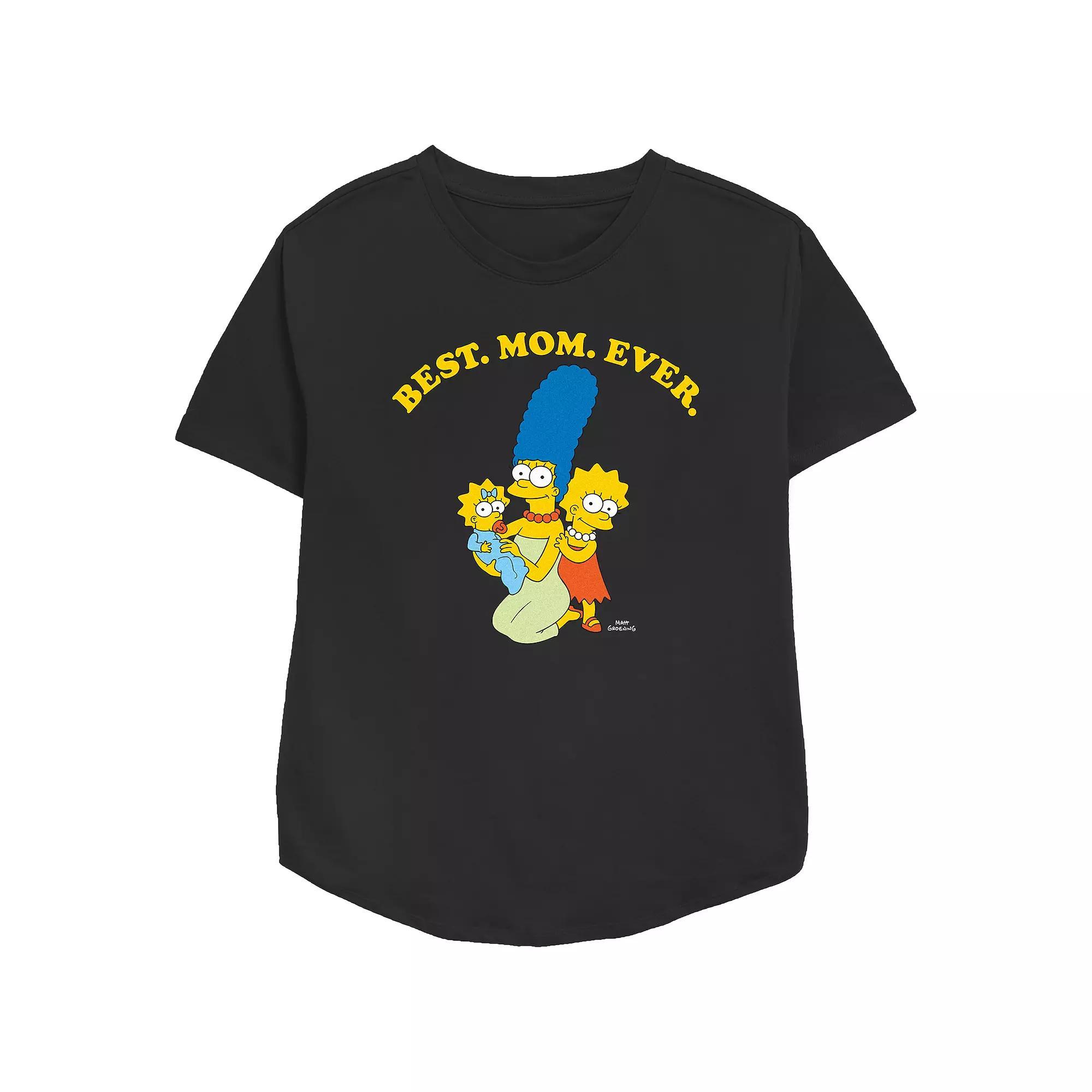 Women's The Simpsons Marge Best Mom Ever Relaxed Fit Graphic Tee, Size: XS, Black Product Image