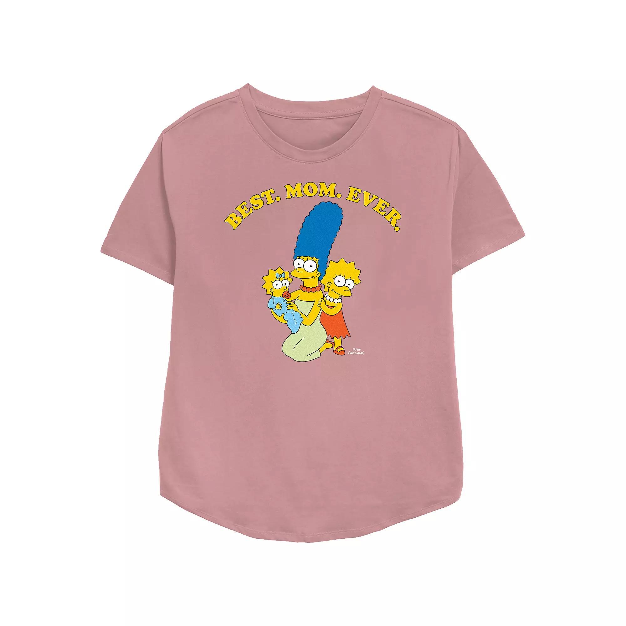 Women's The Simpsons Marge Best Mom Ever Relaxed Fit Graphic Tee, Size: XS, Black Product Image