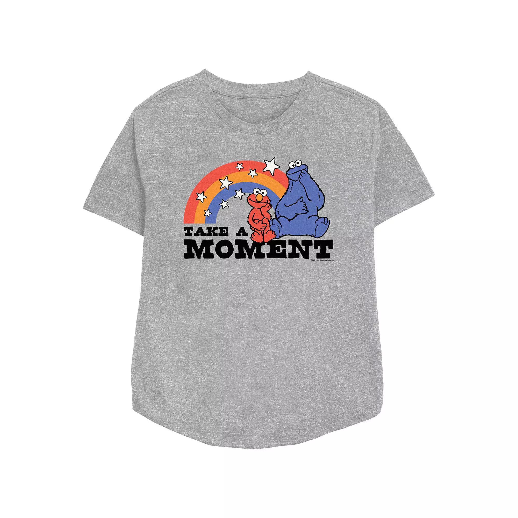 Women's PBS Kids Sesame Street Take A Moment Graphic Tee, Size: Large, Grey Gray Product Image