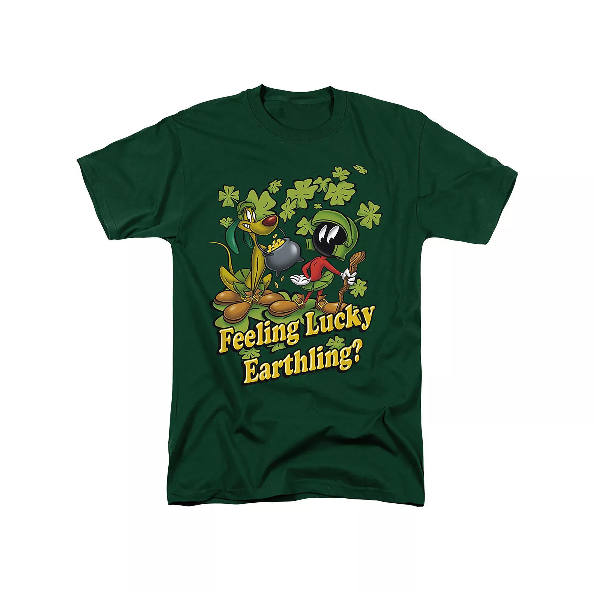 Men's Looney Tunes Feeling Lucky Graphic Tee, Size: Small, Black Product Image