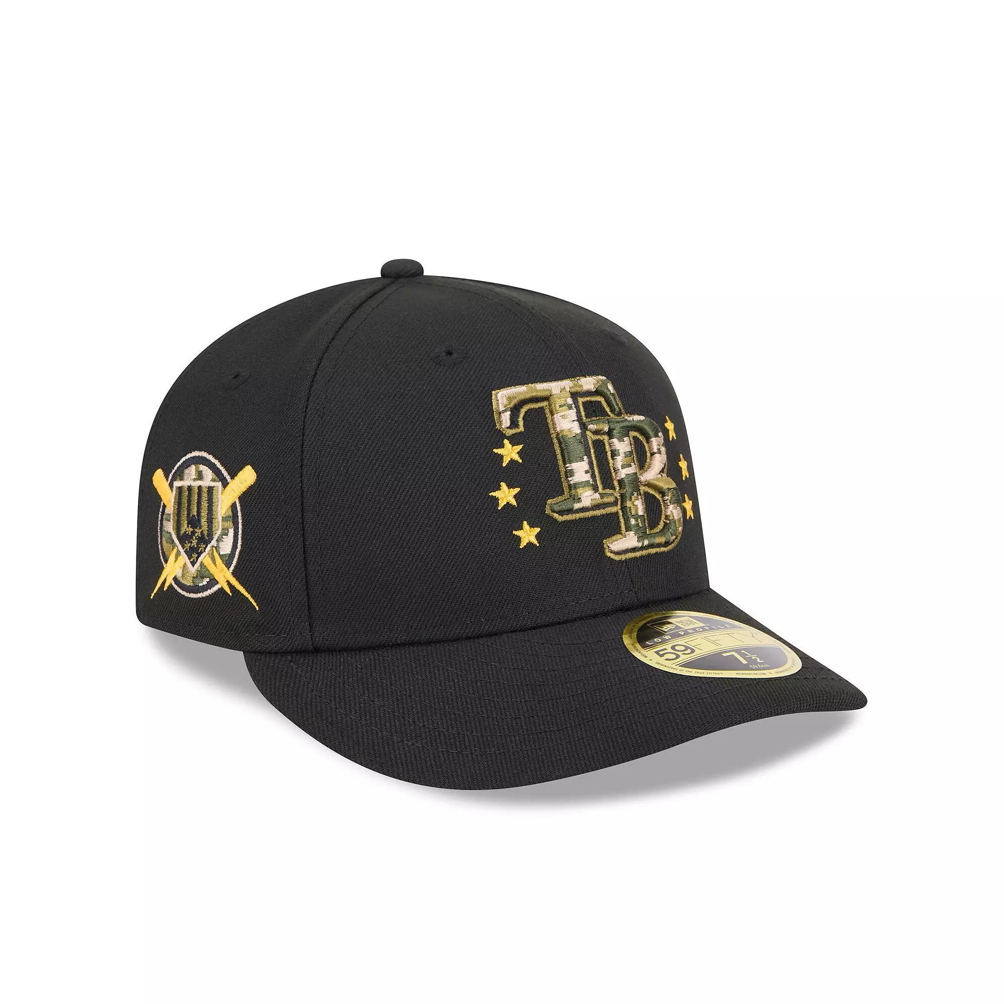 Men's New Era  Black Tampa Bay Rays 2024 Armed Forces Day Low Profile 59FIFTY Fitted Hat, Size: 7 7/8 Product Image