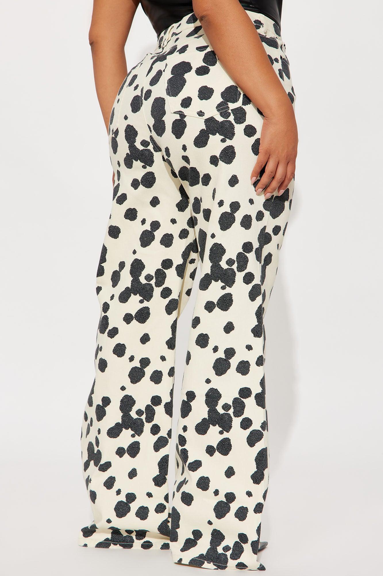 Something Sweet Printed Flare Jeans - Black/White Product Image