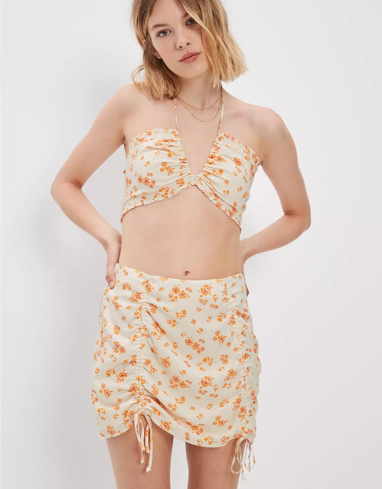 AE Silky Floral Mini Skirt Product Image