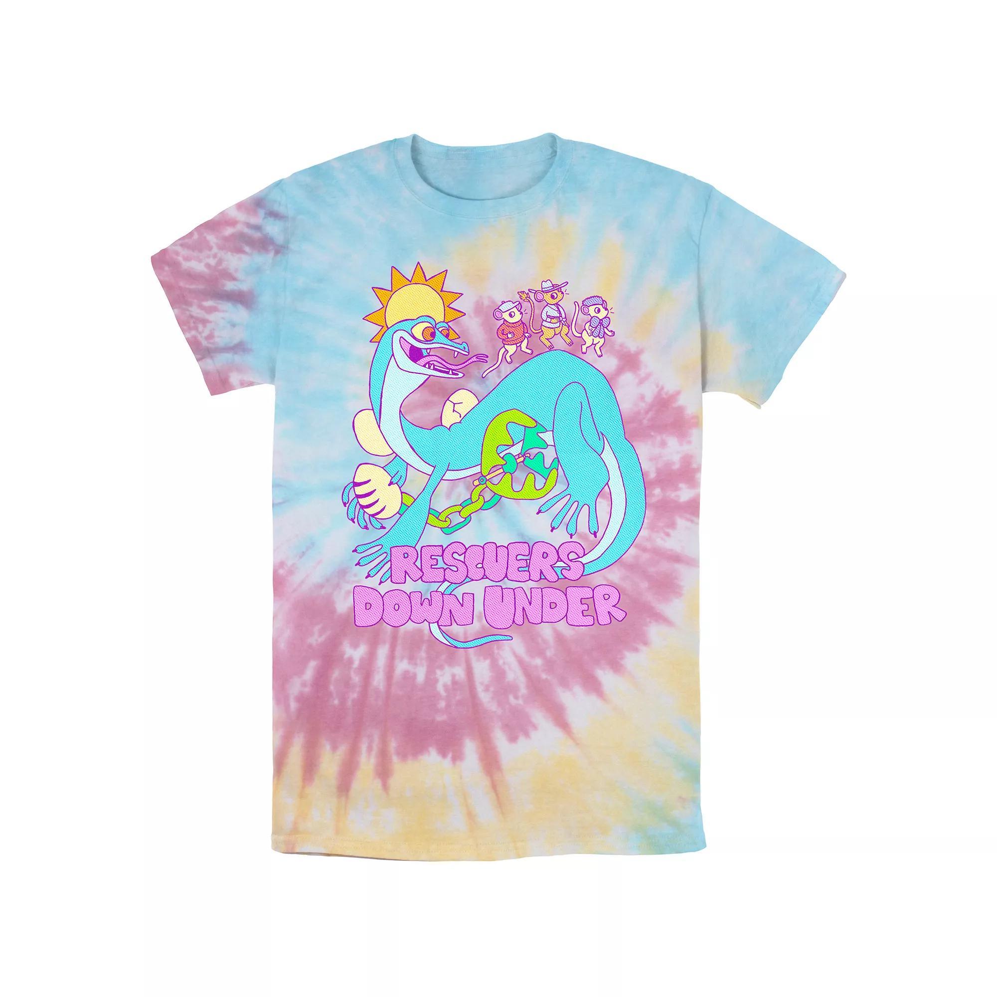 Disney's Rescuers Down Under Men's Joanna Stealing Tie Dye Graphic Tee, Size: Small, Blue Pink Light Yellow Product Image