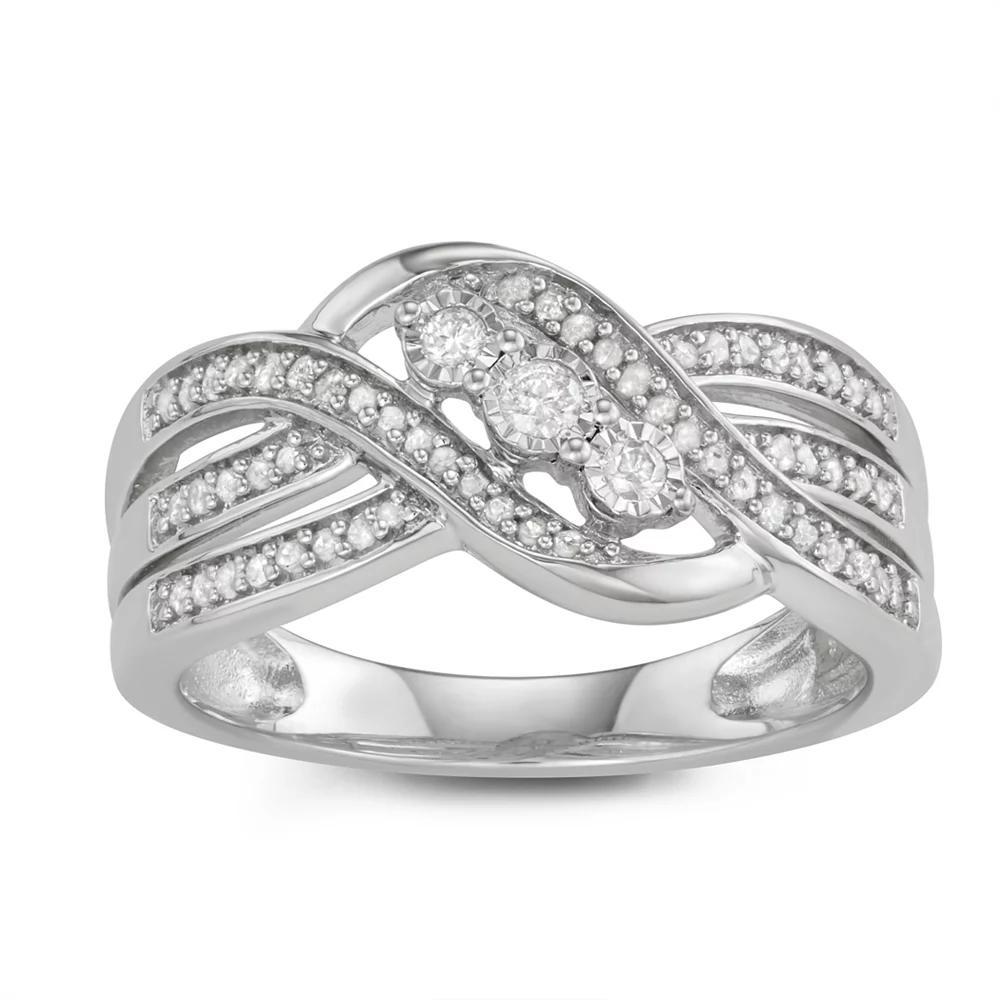 Diamond Brilliance Sterling Silver 1/4 Carat T.W. Diamond Fashion Ring, Women's, Size: 6 Product Image