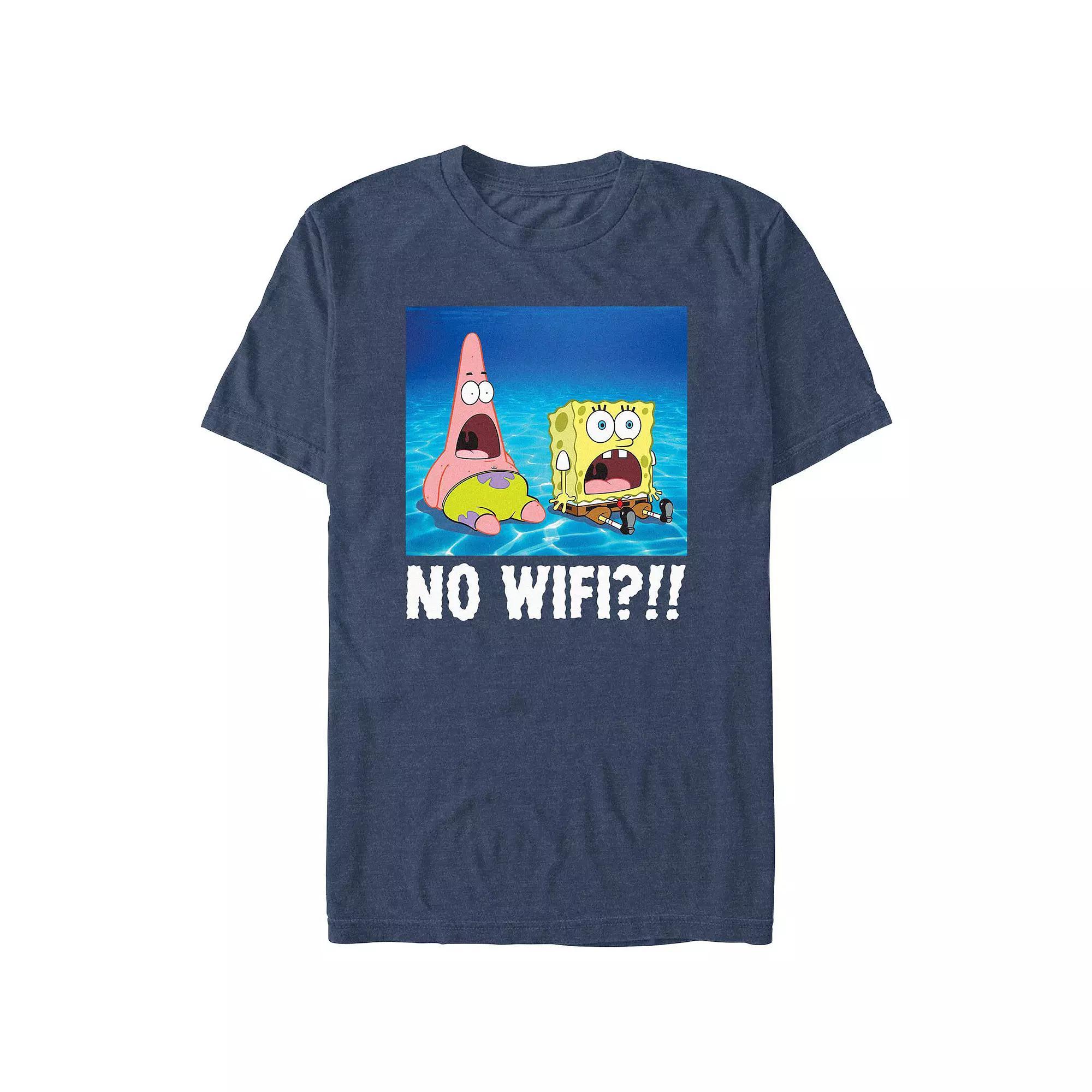 Men's SpongeBob SquarePants No Wi-Fi Graphic Tee, Size: Small, Navy Grey Product Image