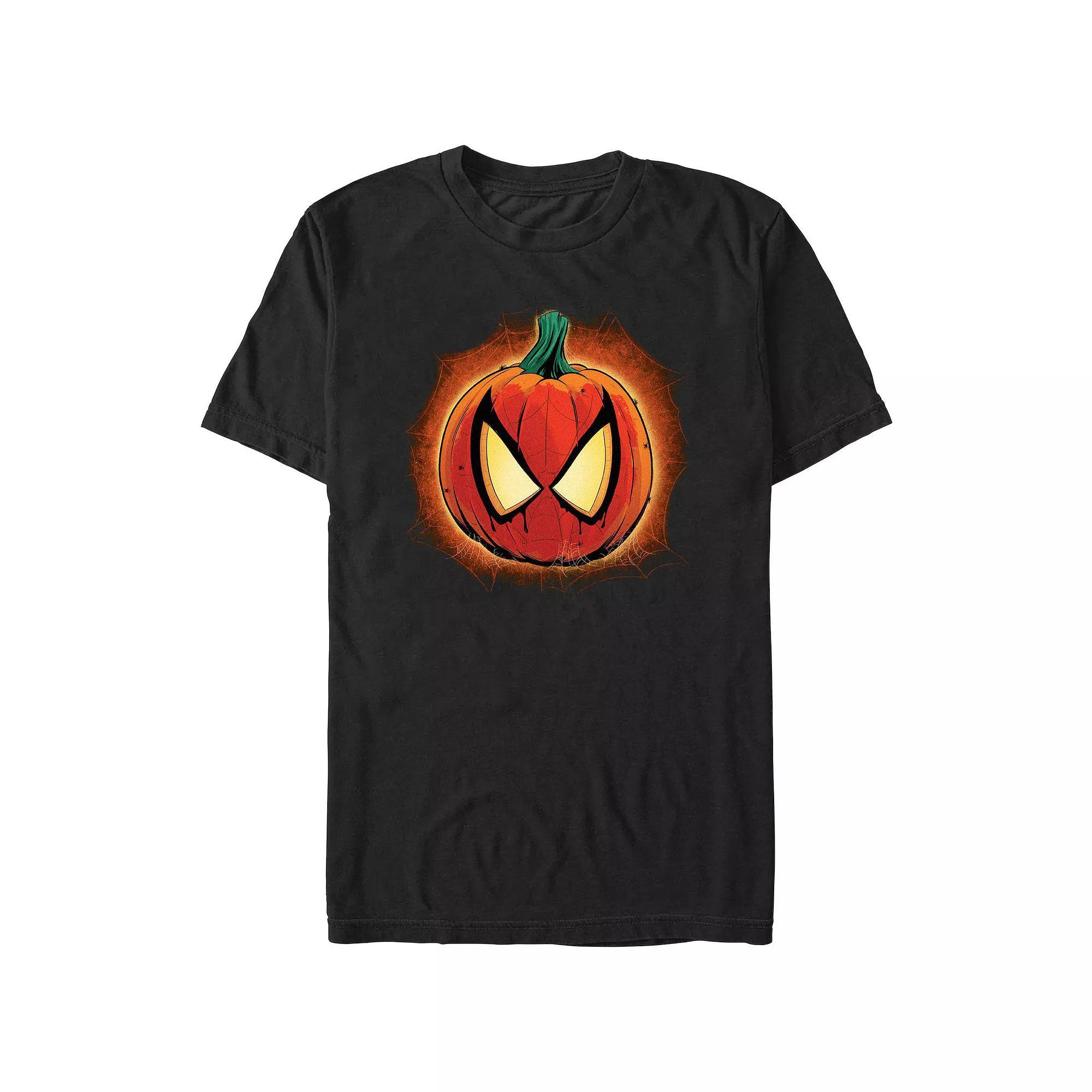 Men's Marvel Spider-Man Jack O Lantern Graphic Tee, Size: Large, Black Product Image