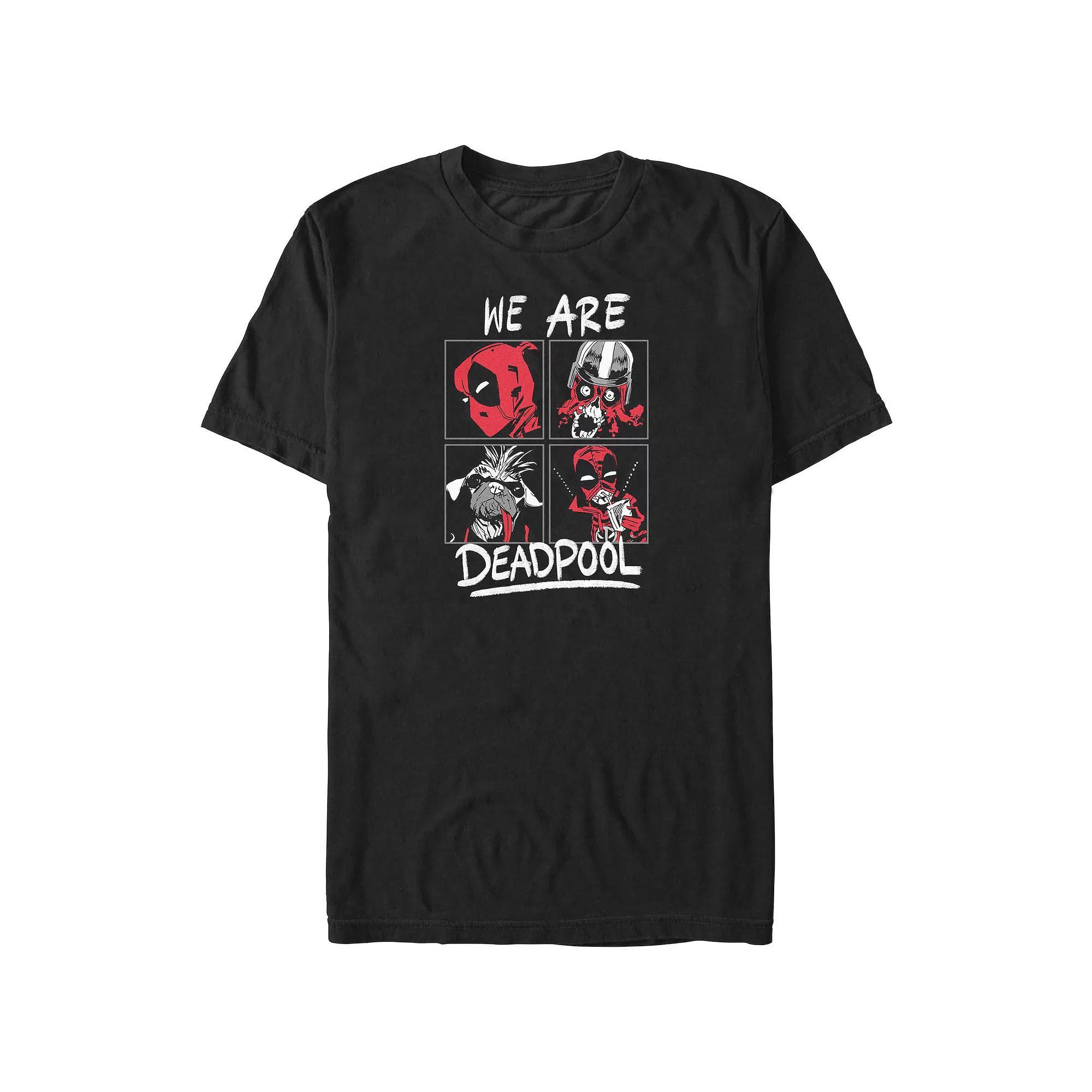 Men's Marvel Deadpool And Wolverine Four Deadpools Graphic Tee, Size: Large, Black Product Image